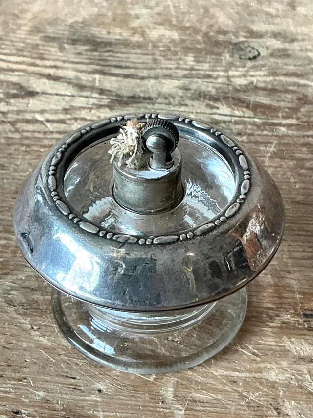 Vintage Boho Sterling Silver & Glass Table Lighter — additional photo 4