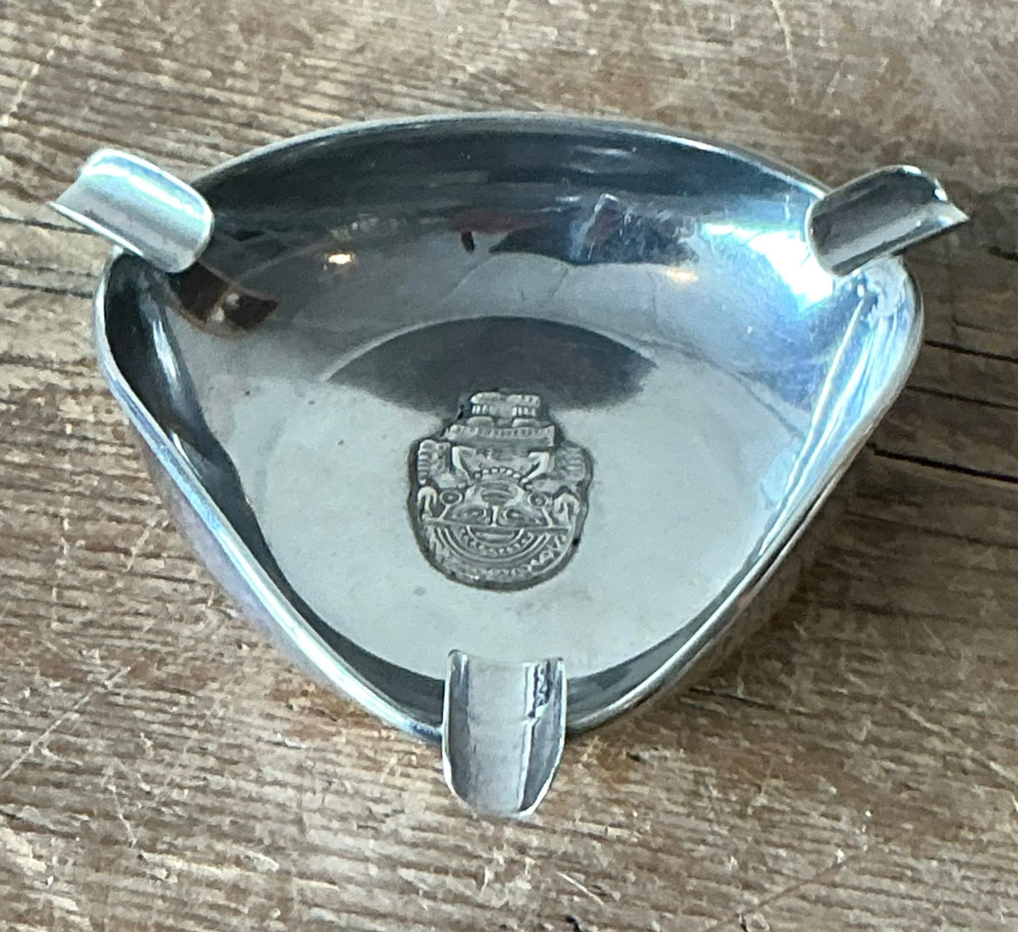 Vintage Boho Silver Incan Ash Tray — additional photo 1