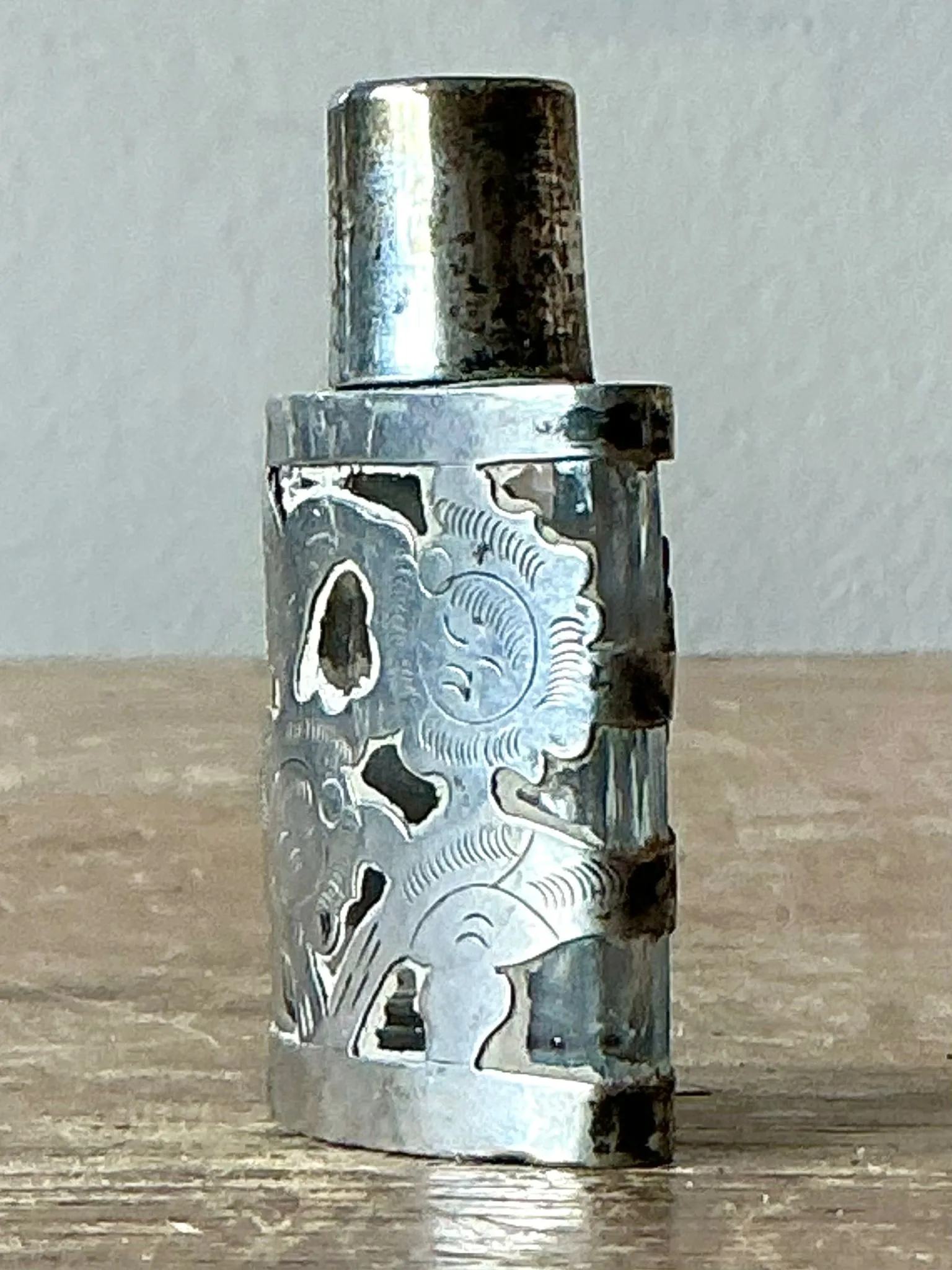 Vintage Boho Sterling Silver Perfume Bottle — additional photo 1