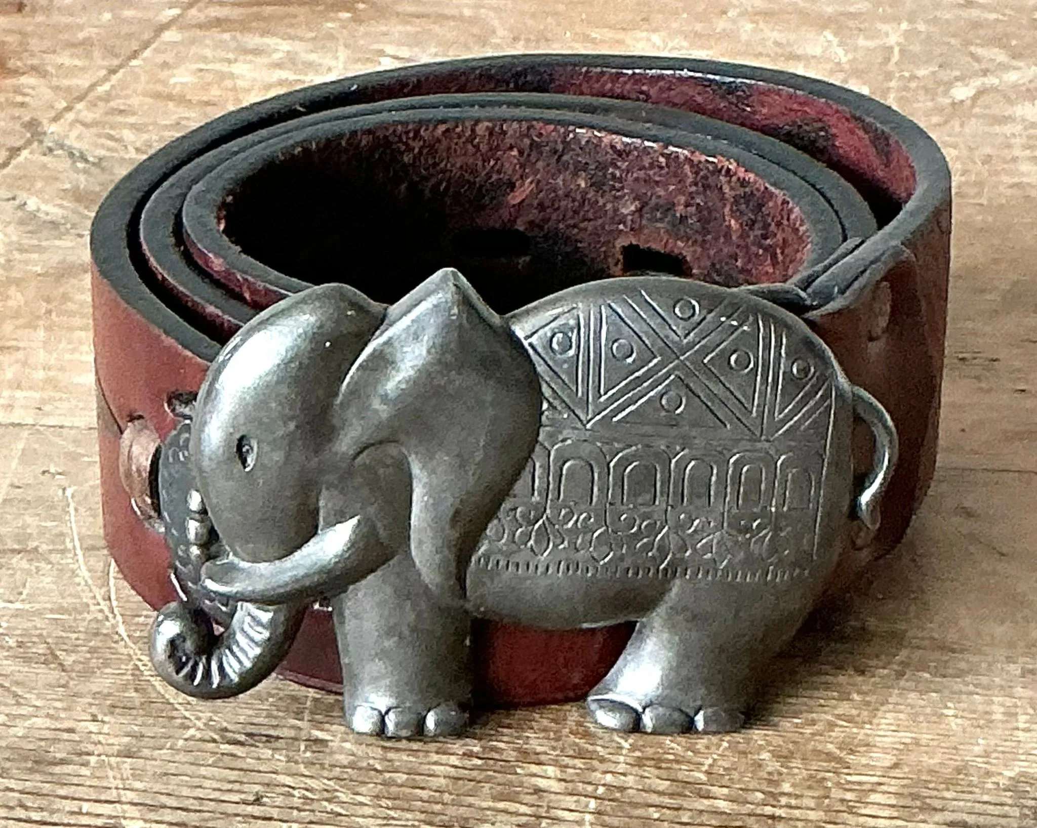Vintage Boho Elephant Buckle Belt — additional photo 1