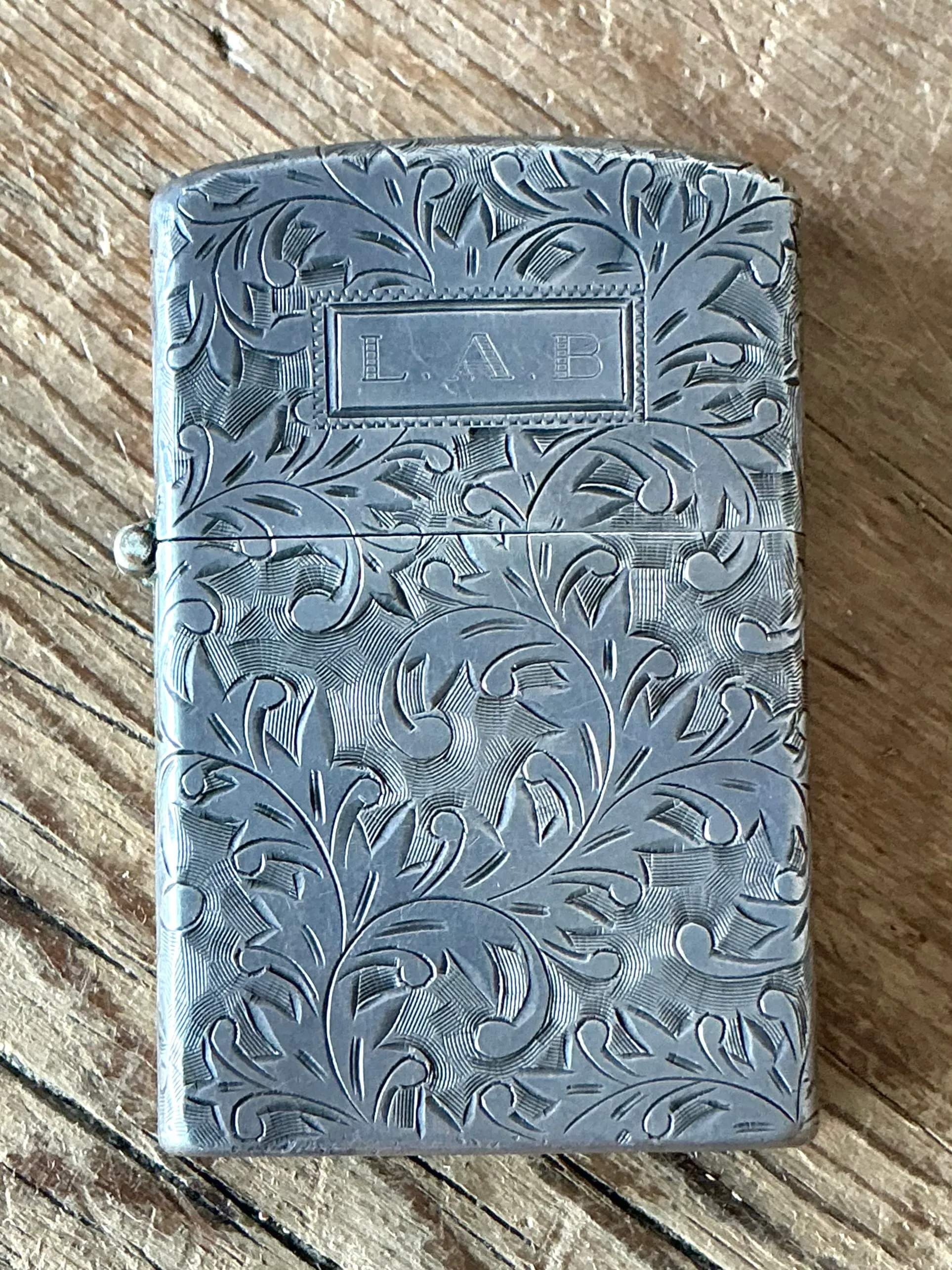 Vintage Boho Sterling Silver Hand Engraved Japanese Lighter — additional photo 3