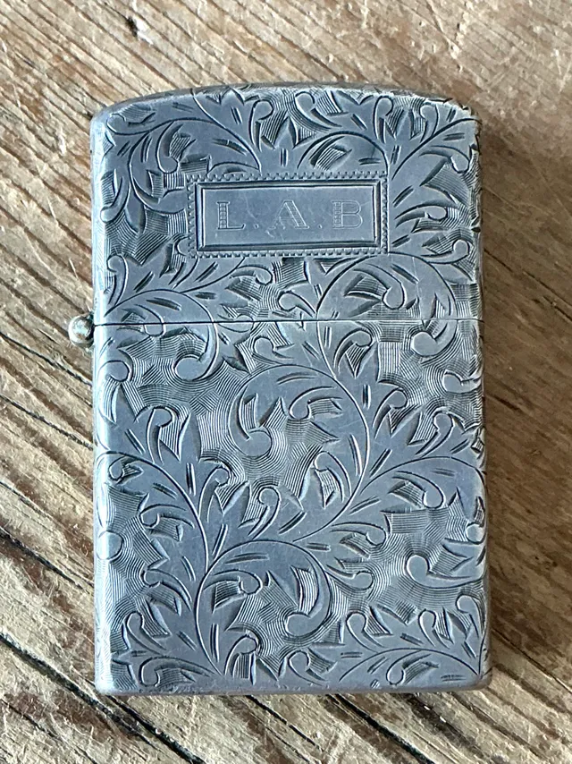 Vintage Boho Sterling Silver Hand Engraved Japanese Lighter — additional photo 3