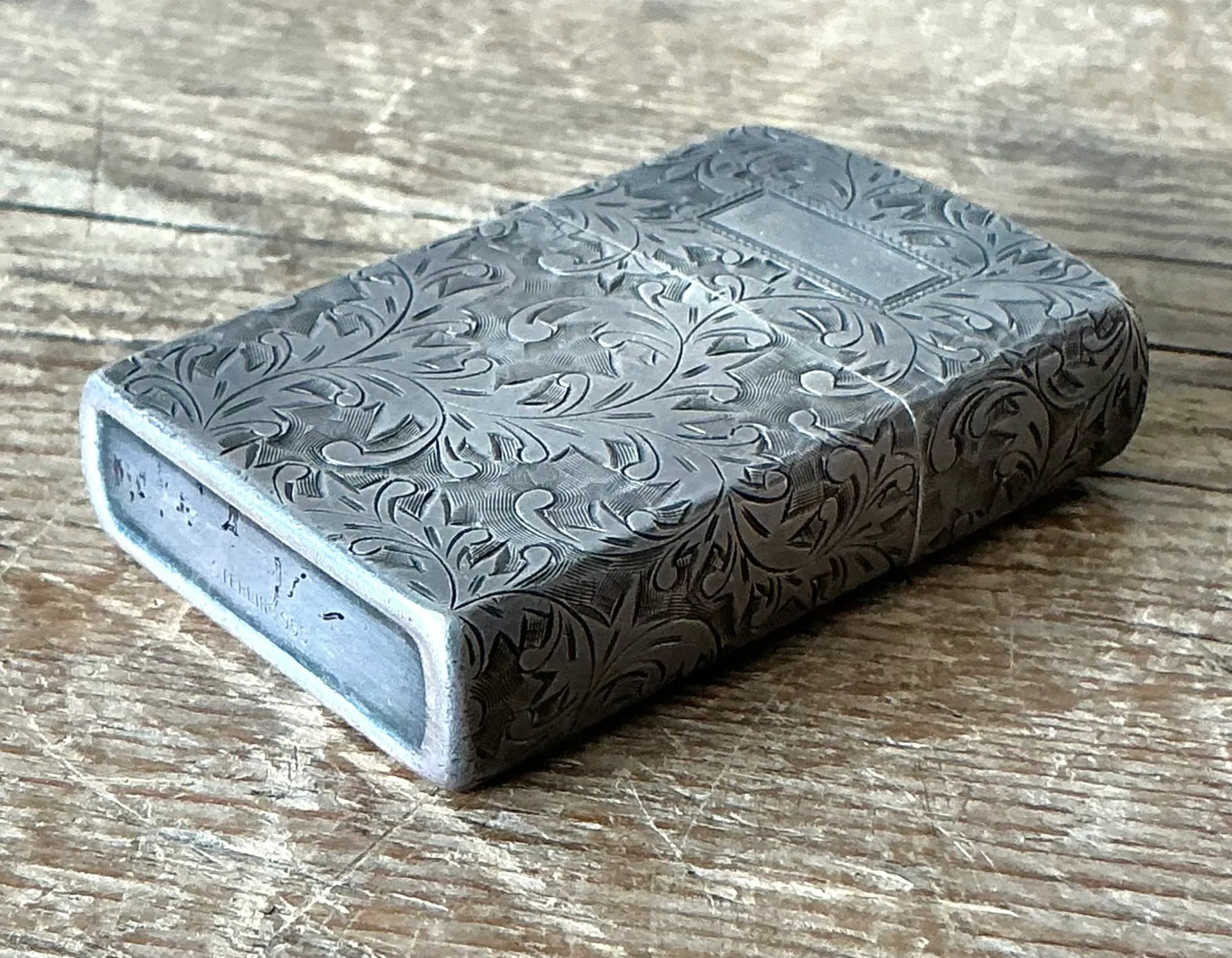 Vintage Boho Sterling Silver Hand Engraved Japanese Lighter — additional photo 1