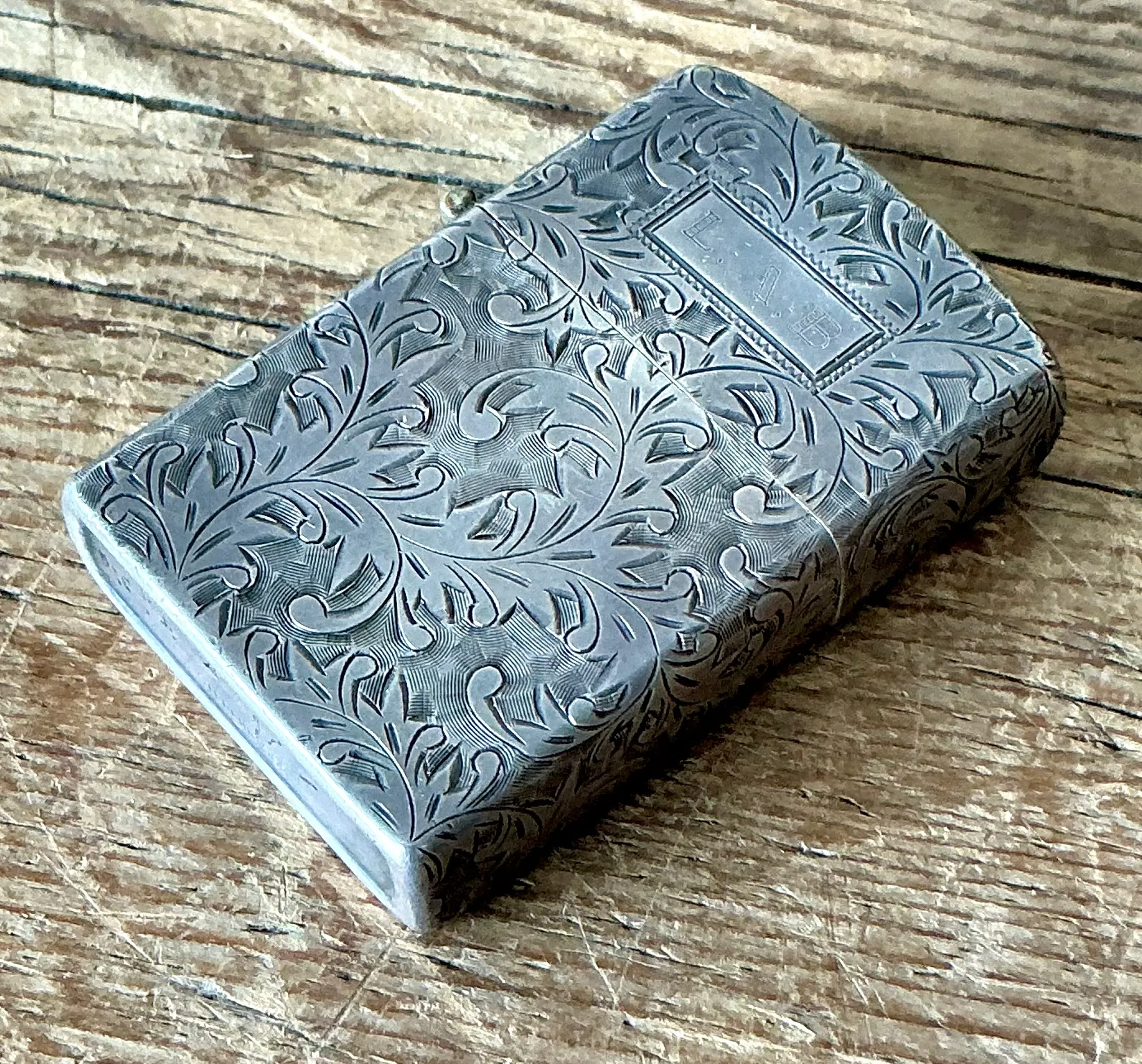 Vintage Boho Sterling Silver Hand Engraved Japanese Lighter — additional photo 2