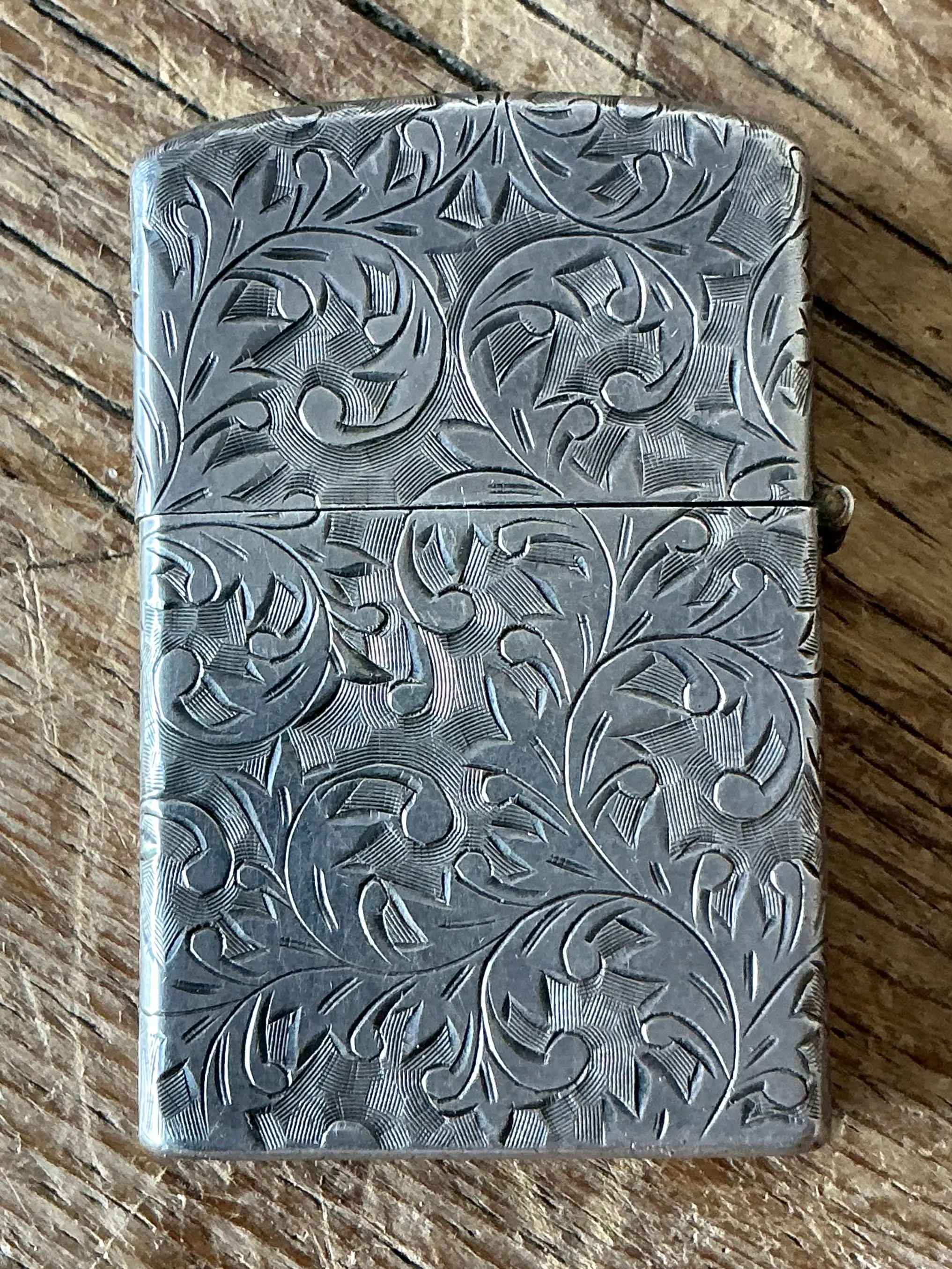 Vintage Boho Sterling Silver Hand Engraved Japanese Lighter — additional photo 4