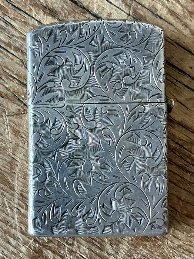 Vintage Boho Sterling Silver Hand Engraved Japanese Lighter — additional photo 4
