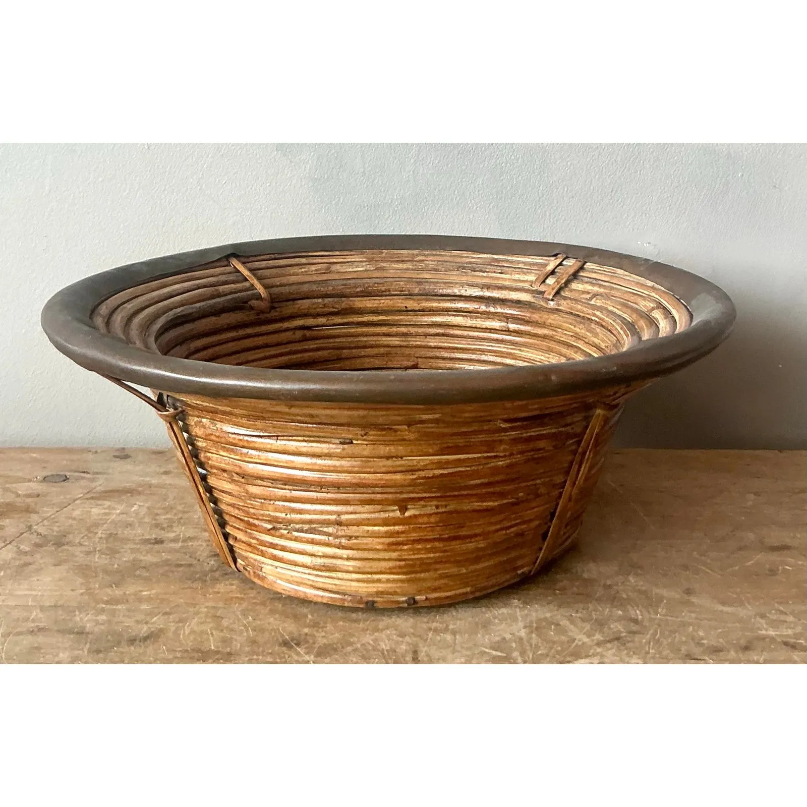 Vintage Boho Pencil Reed Bowl — additional photo 5