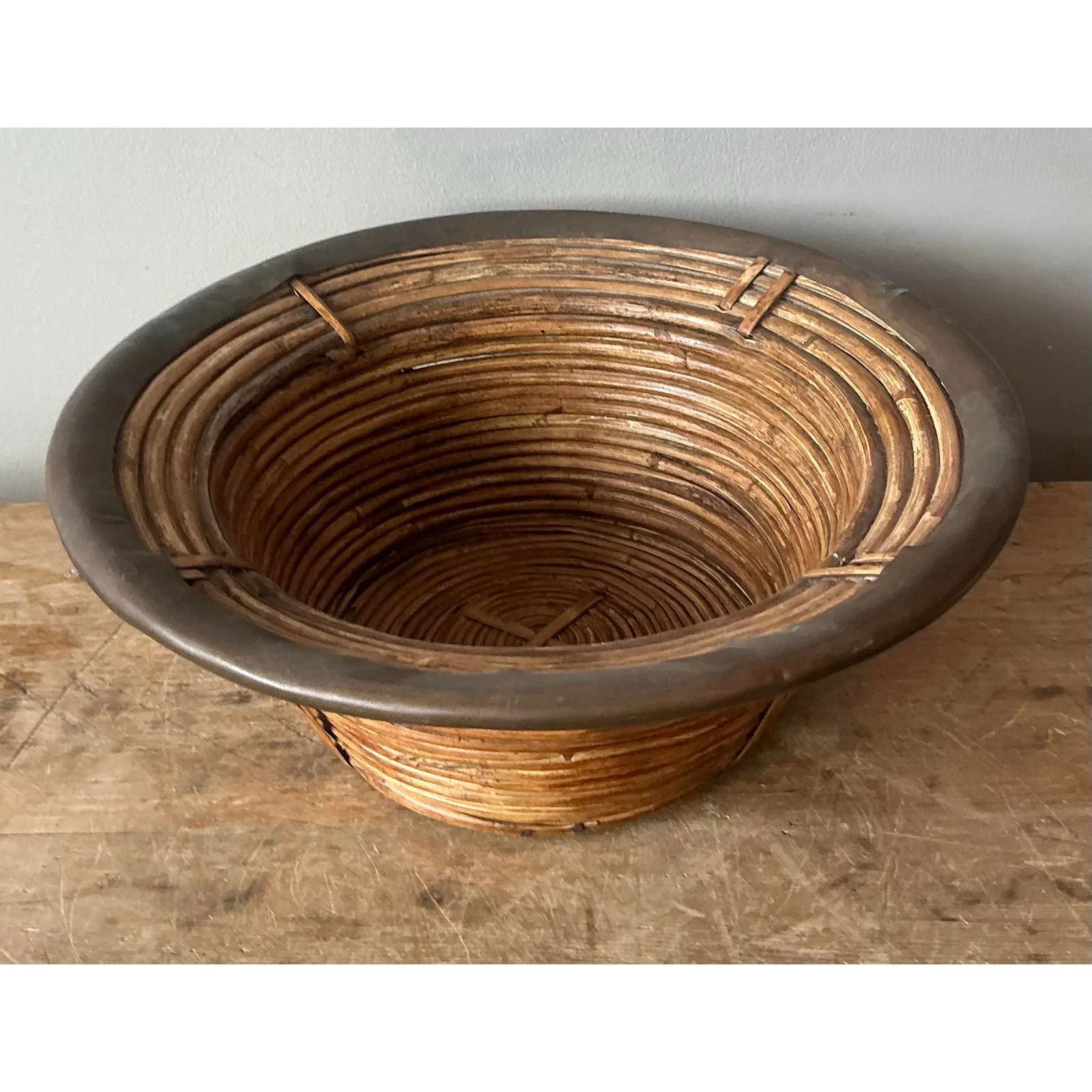 Vintage Boho Pencil Reed Bowl — additional photo 6