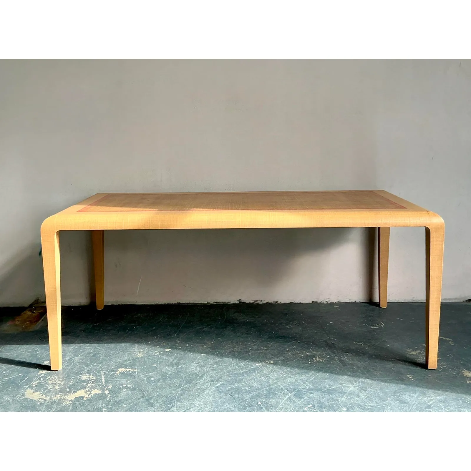 Vintage Boho Harrison Van Horn Grasscloth Dining Table — additional photo 7