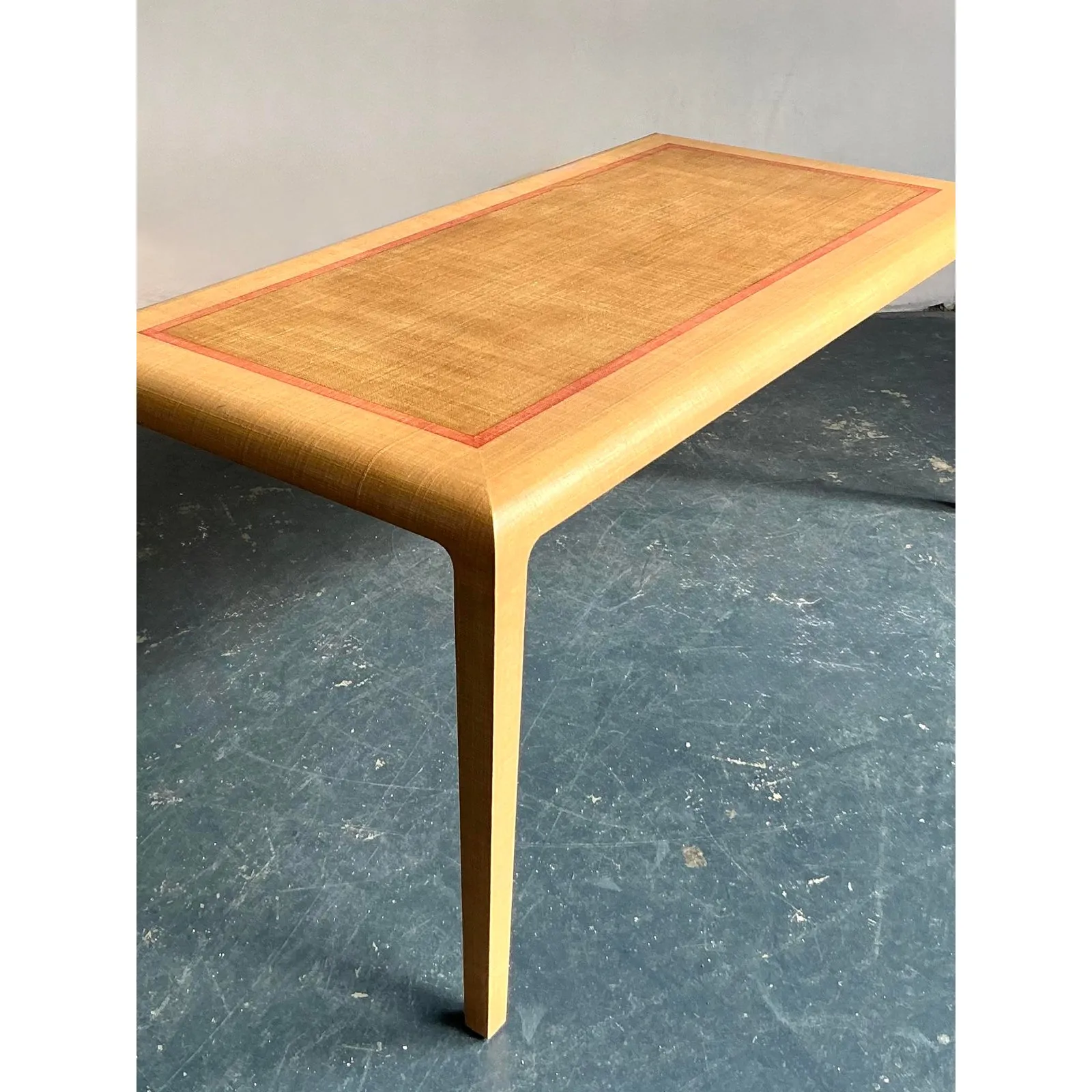 Vintage Boho Harrison Van Horn Grasscloth Dining Table — additional photo 5