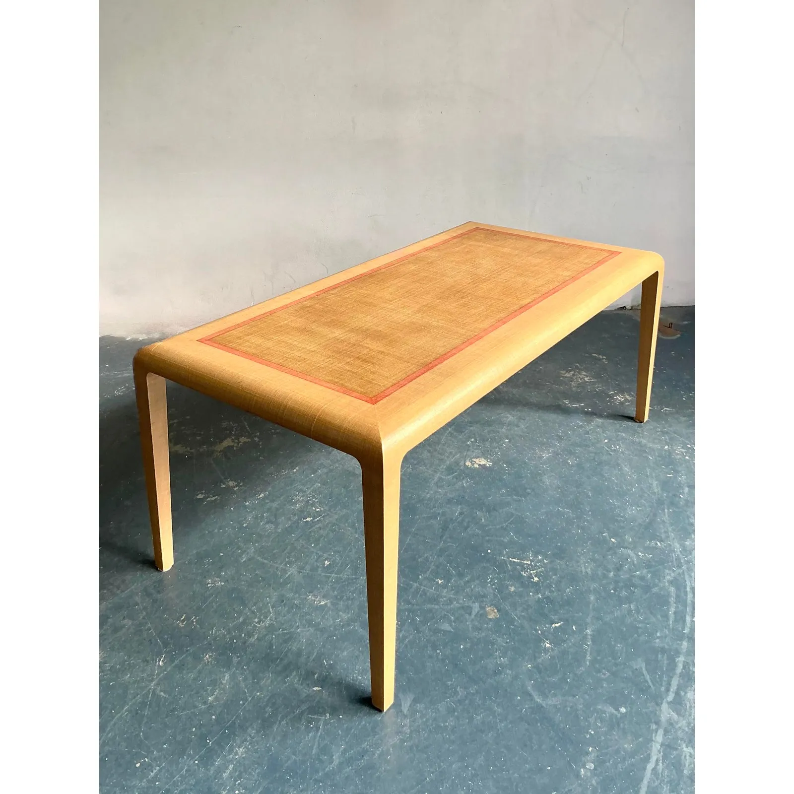 Vintage Boho Harrison Van Horn Grasscloth Dining Table — additional photo 3