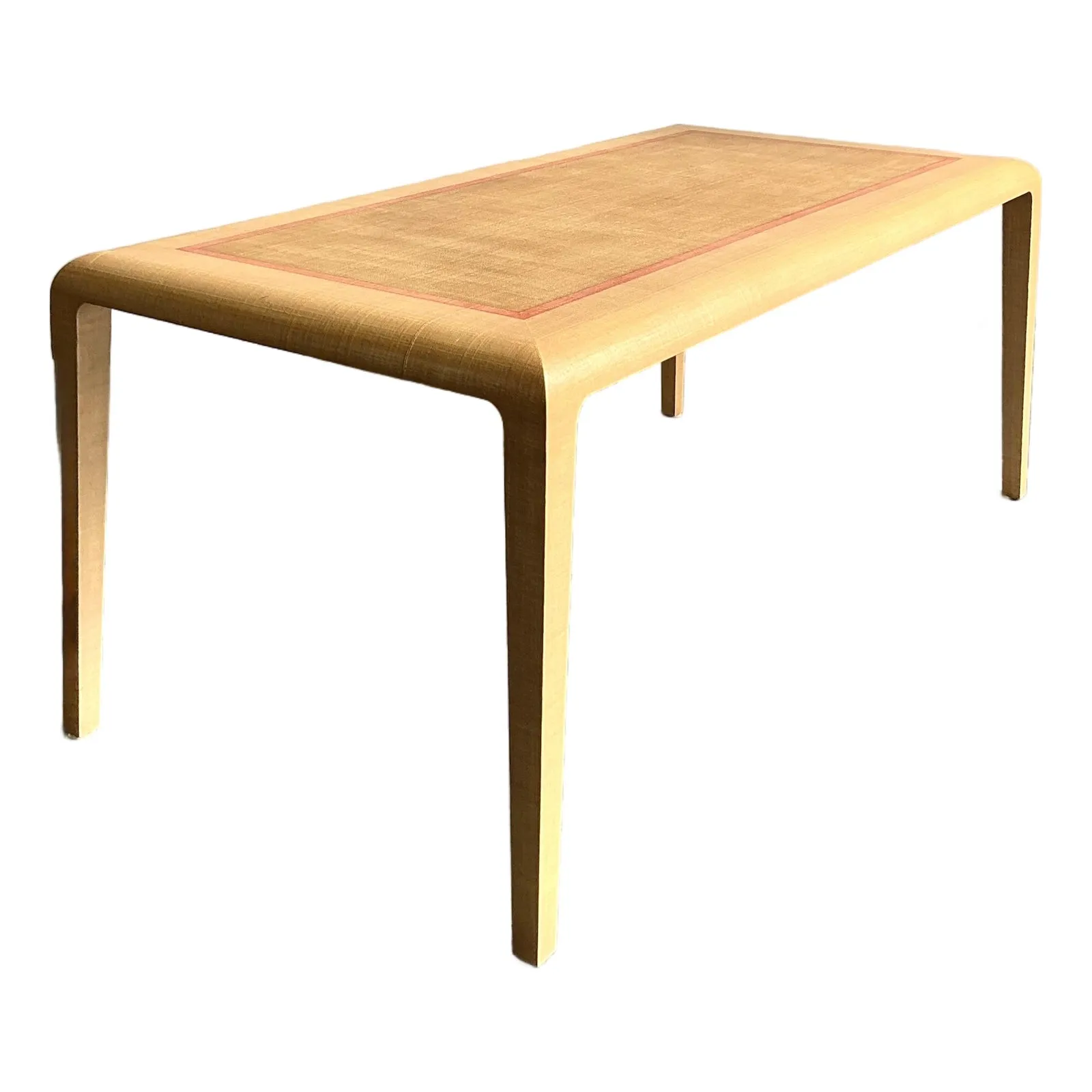 Vintage Boho Harrison Van Horn Grasscloth Dining Table