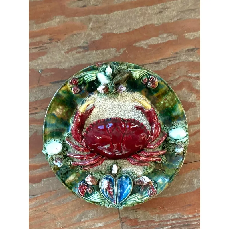 Vintage Regency French Majolica Crab Plate — additional photo 3