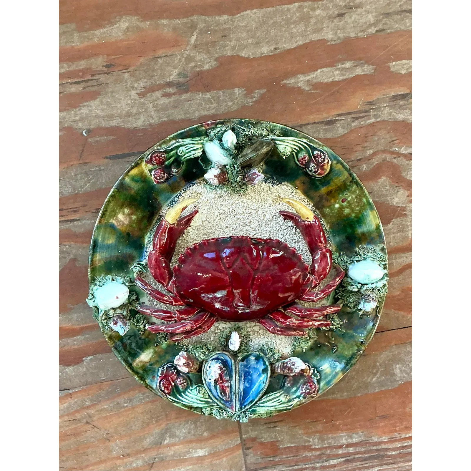 Vintage Regency French Majolica Crab Plate — additional photo 6