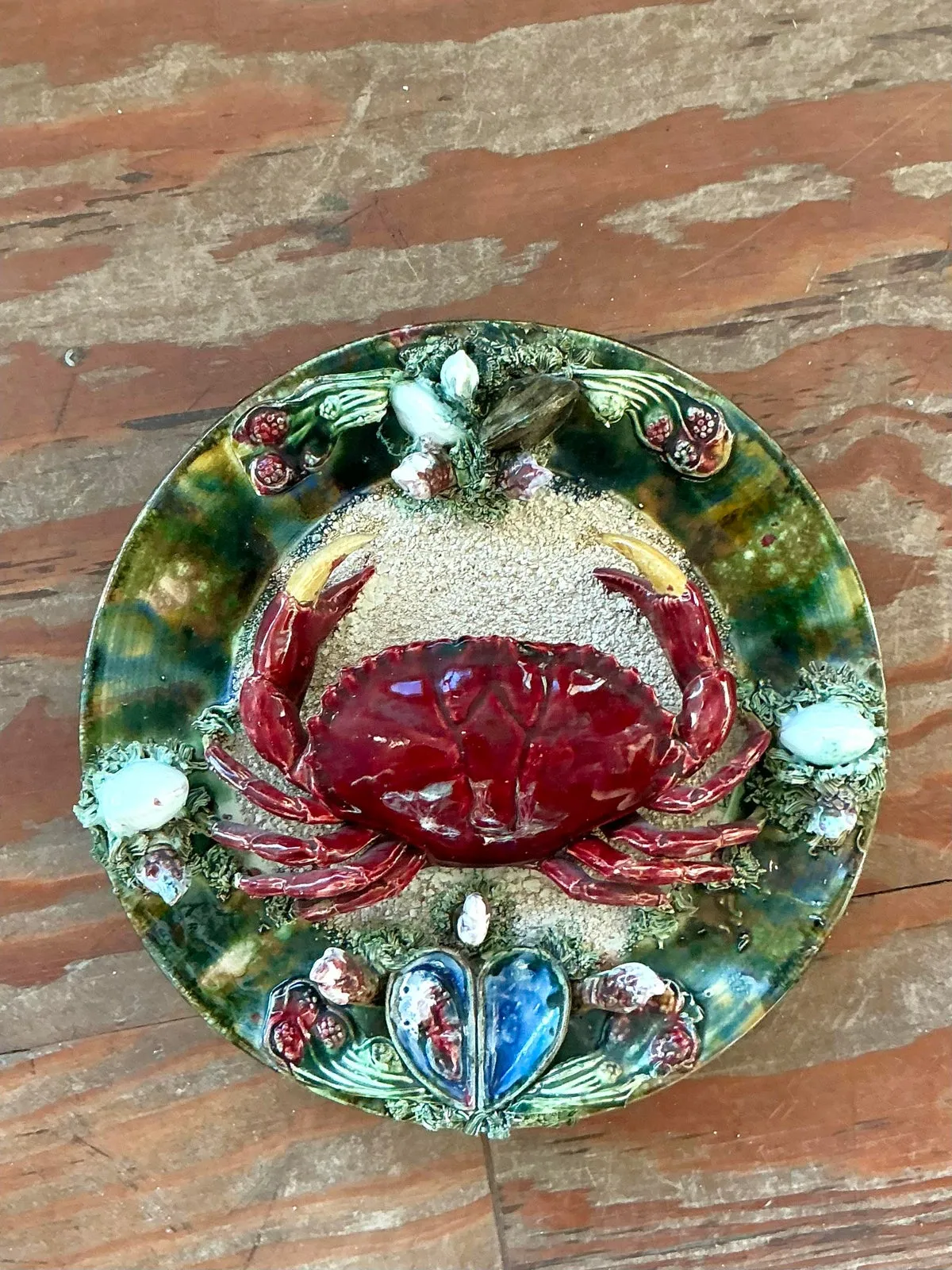 Vintage Regency French Majolica Crab Plate — additional photo 5
