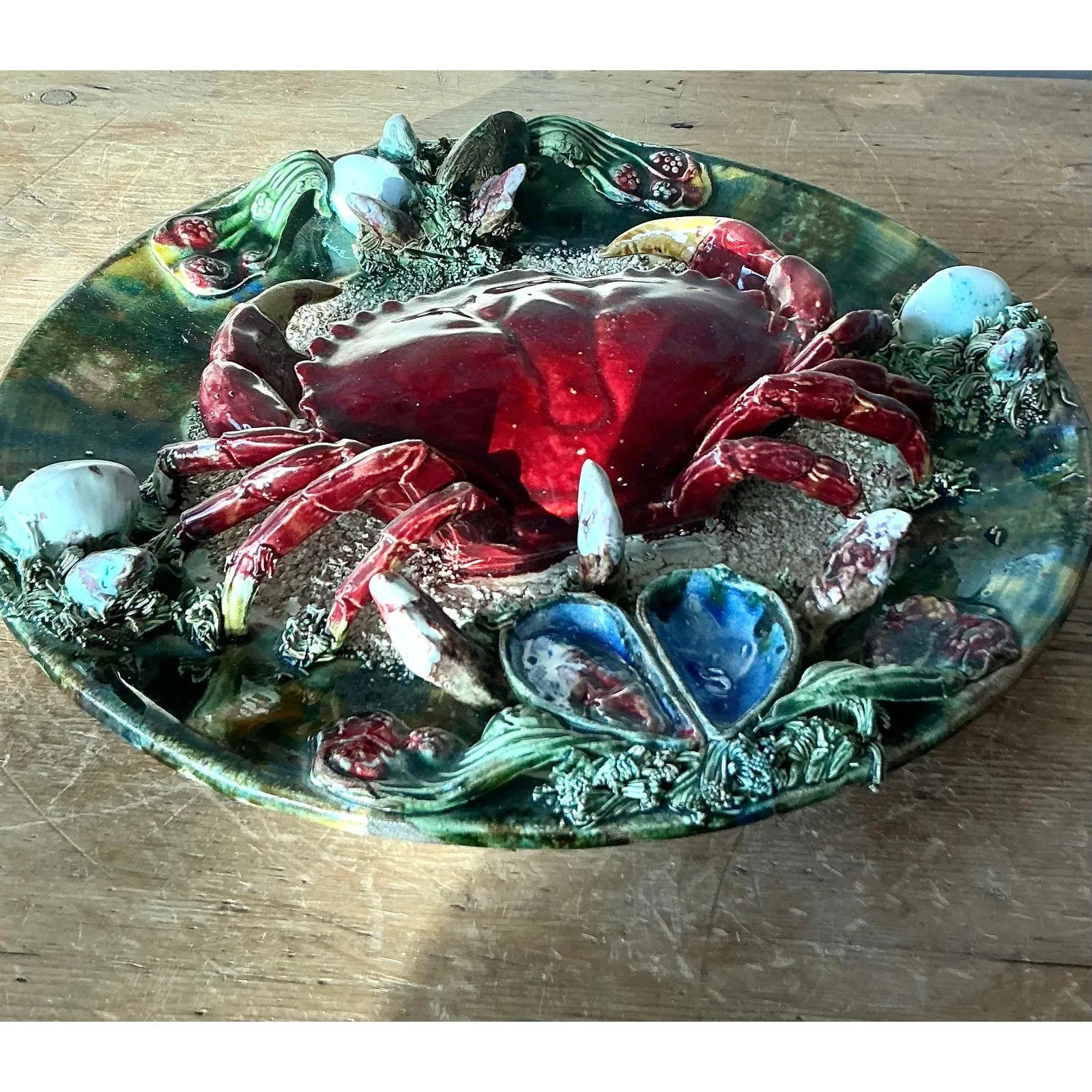 Vintage Regency French Majolica Crab Plate — additional photo 8