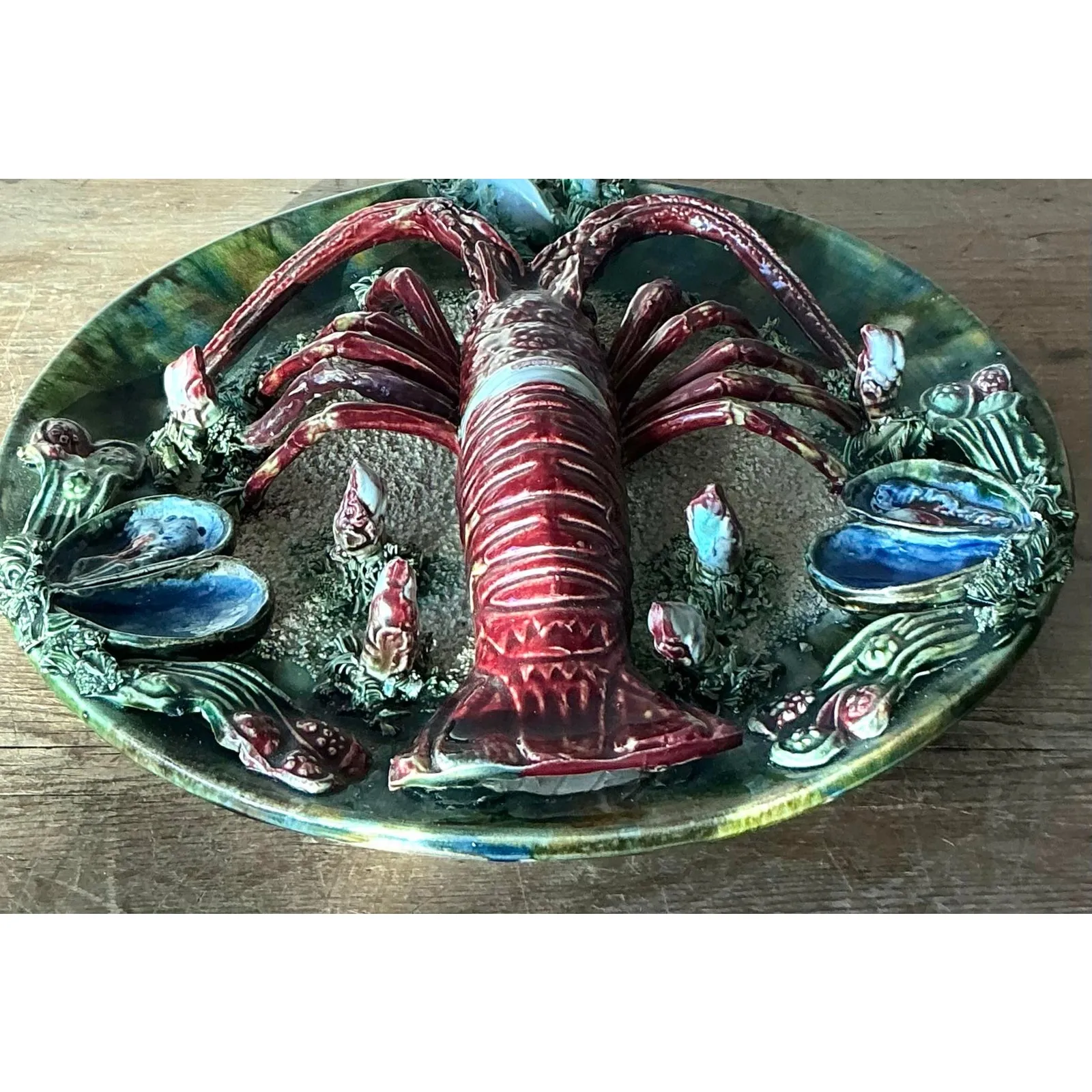 Vintage Regency French Majolica Lobster Plate — additional photo 6