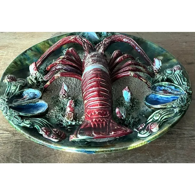 Vintage Regency French Majolica Lobster Plate — additional photo 6