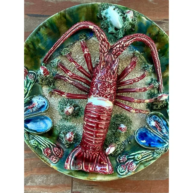 Vintage Regency French Majolica Lobster Plate — additional photo 7