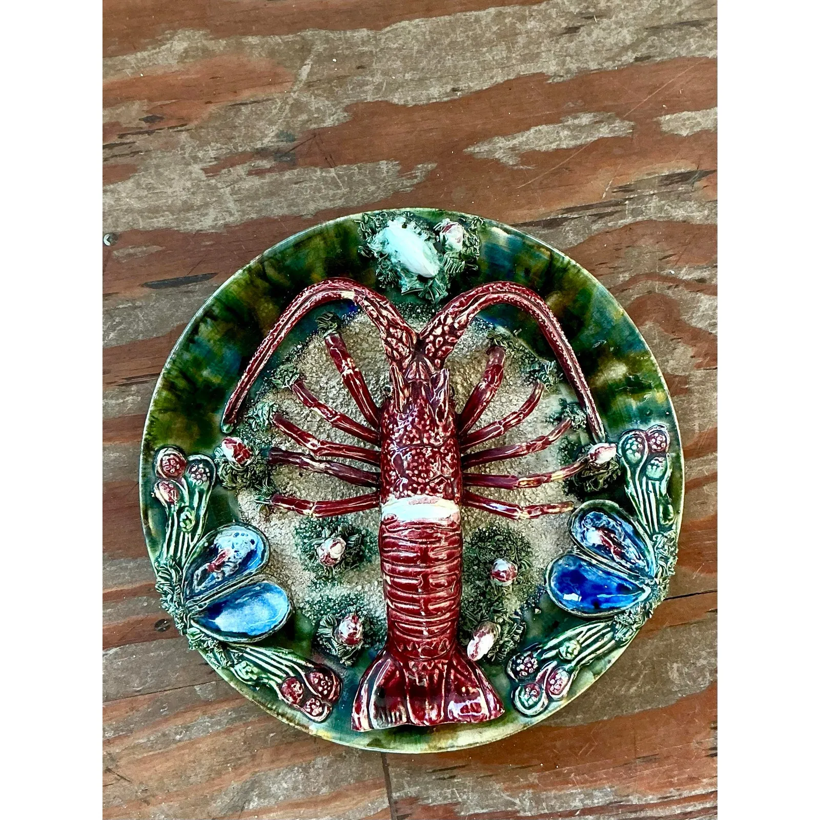 Vintage Regency French Majolica Lobster Plate — additional photo 4