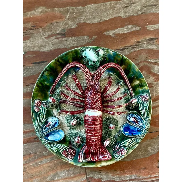 Vintage Regency French Majolica Lobster Plate — additional photo 4