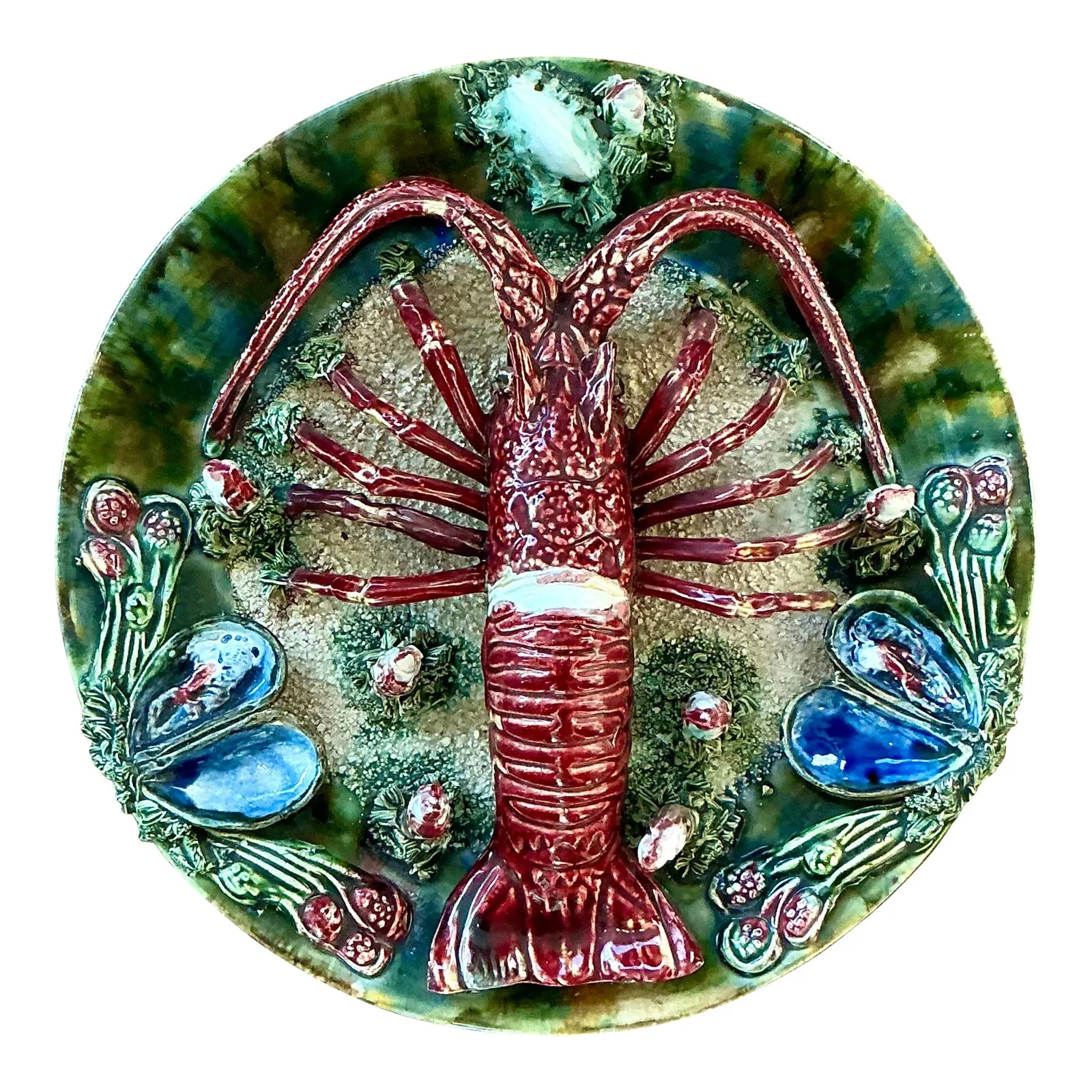 Vintage Regency French Majolica Lobster Plate — additional photo 1