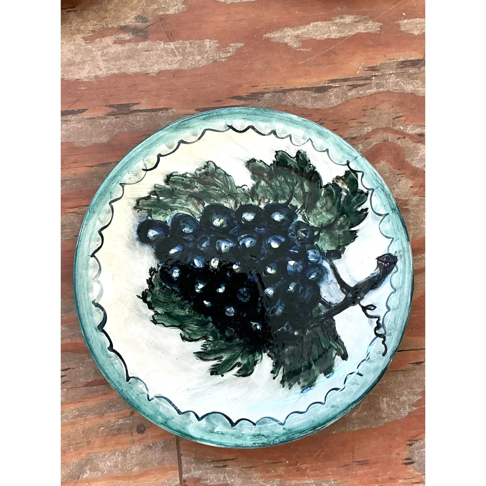 Vintage Regency Hand Painted Ceramic Plates - Set of 4 — additional photo 8