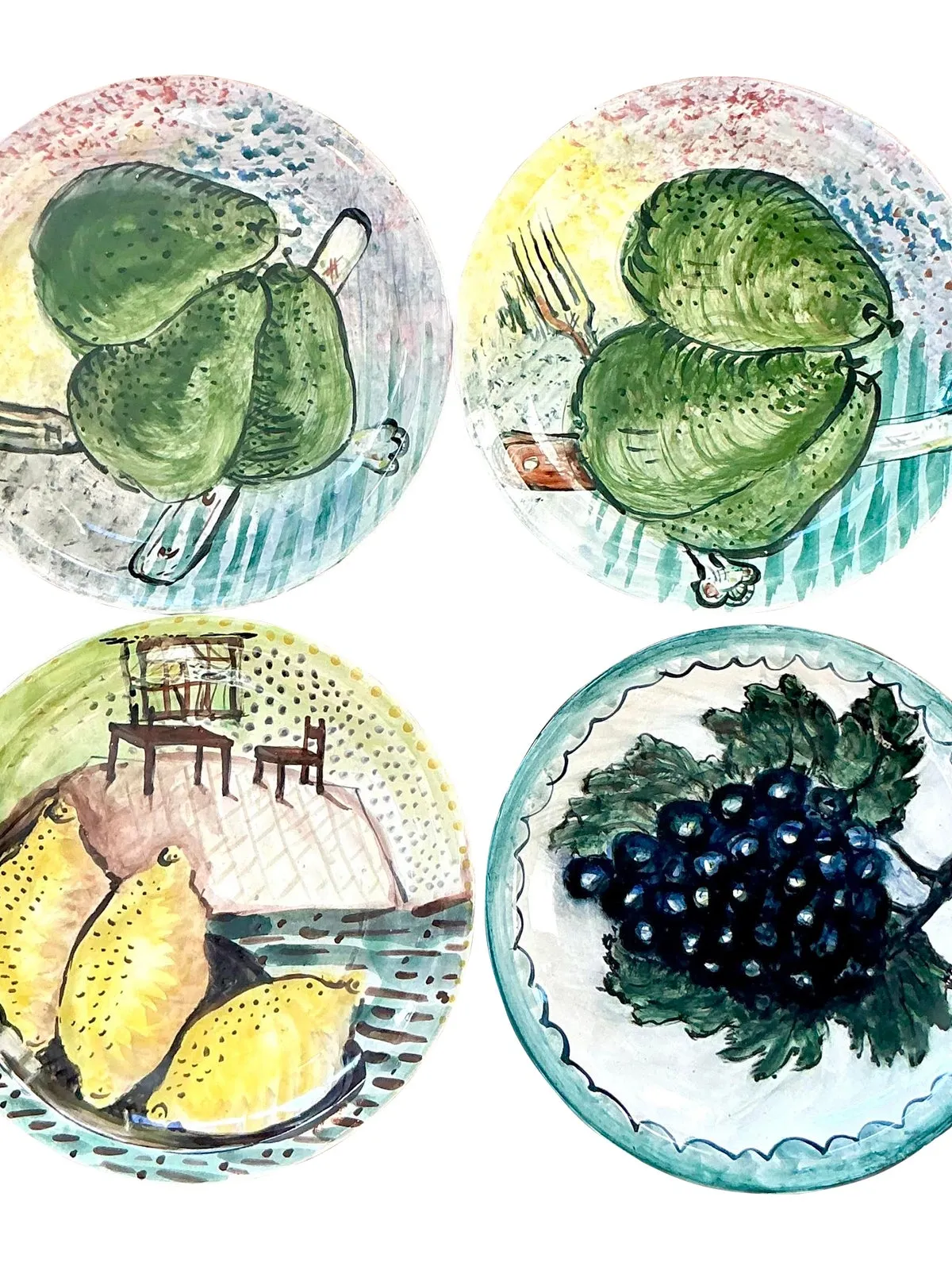 Vintage Regency Hand Painted Ceramic Plates - Set of 4 — additional photo 8