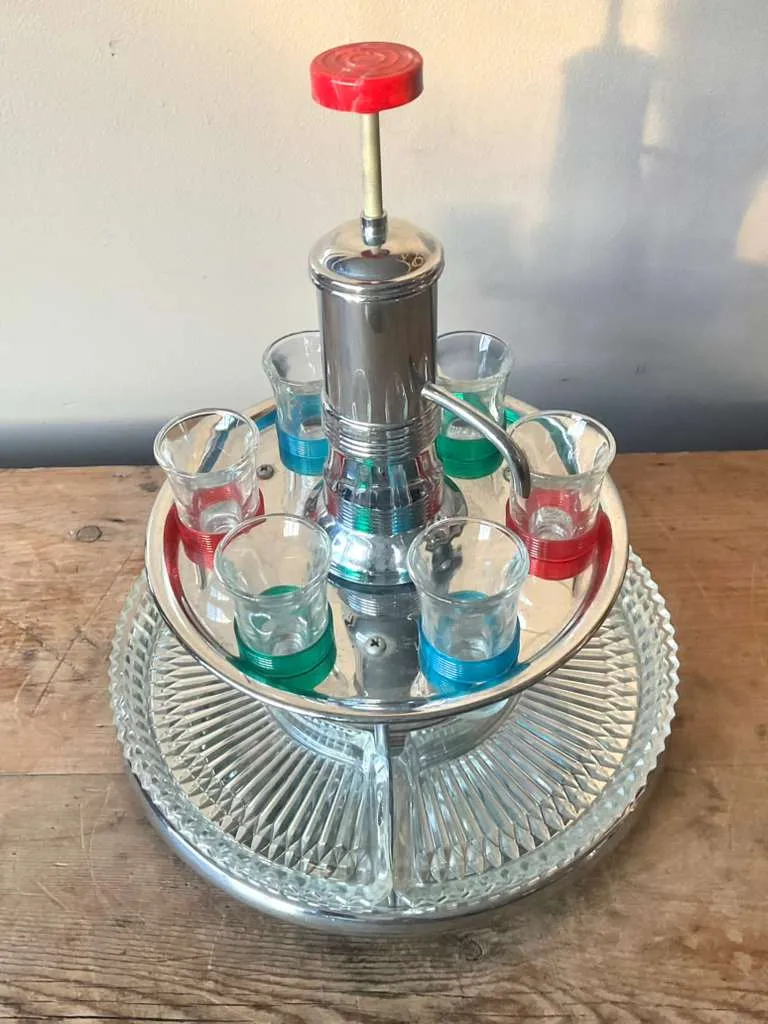 Vintage Boho MCM Swivel Shot Station — additional photo 2