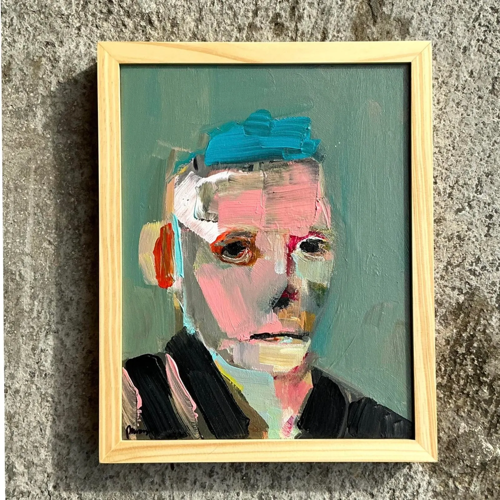 Vintage Boho Abstract Figurative Portrait on Canvas — additional photo 6