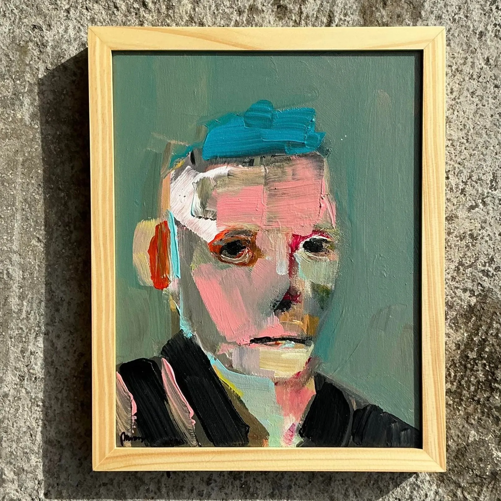 Vintage Boho Abstract Figurative Portrait on Canvas — additional photo 2