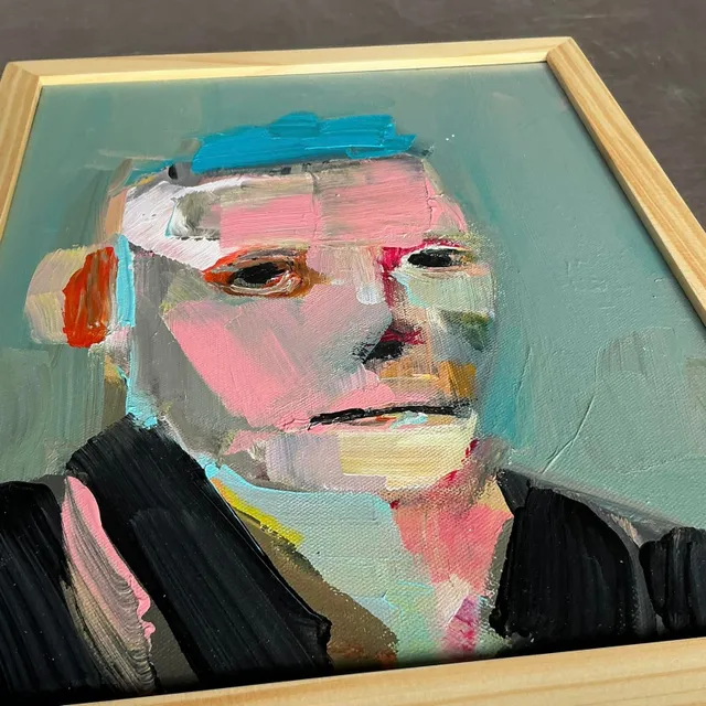 Vintage Boho Abstract Figurative Portrait on Canvas — additional photo 4