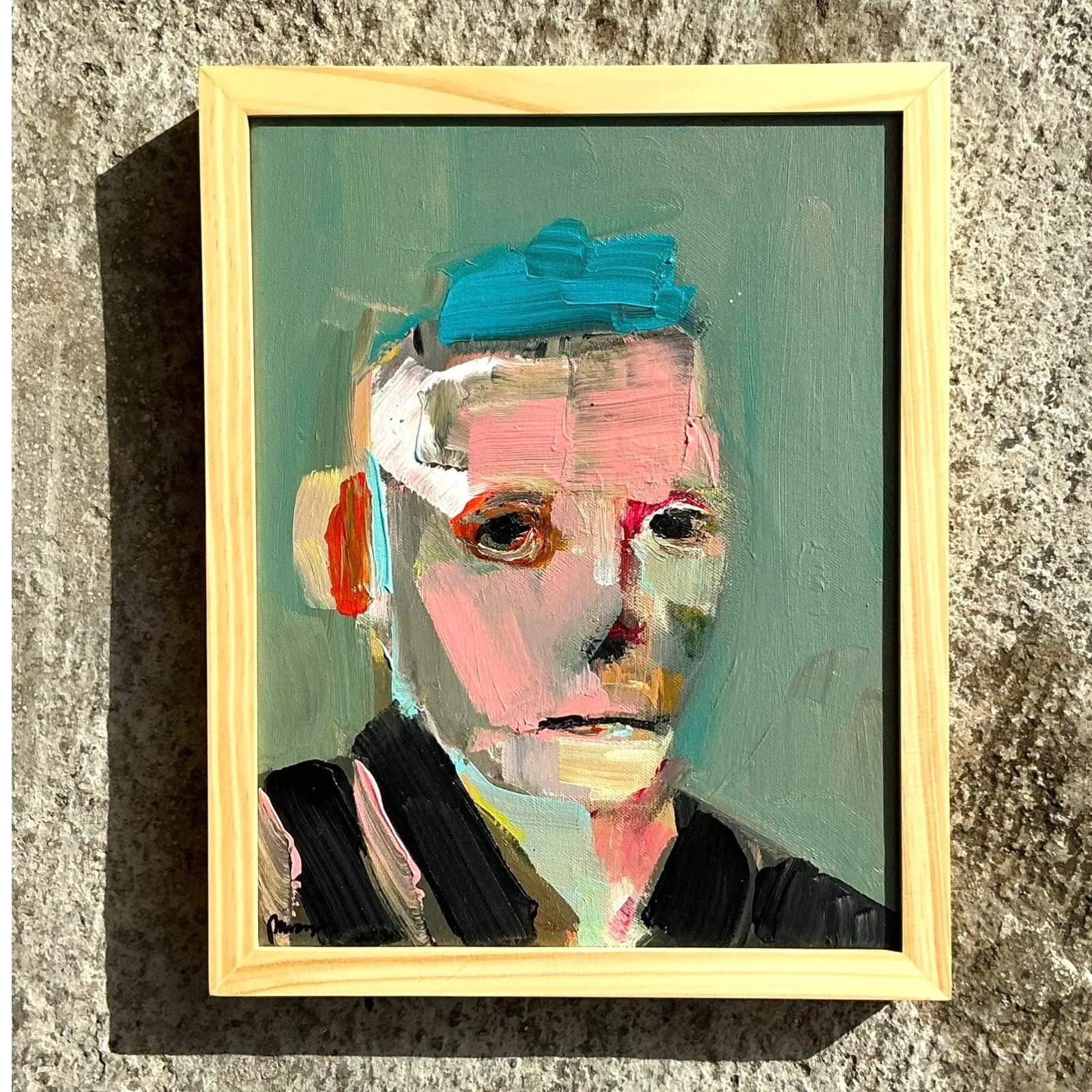 Vintage Boho Abstract Figurative Portrait on Canvas — additional photo 5