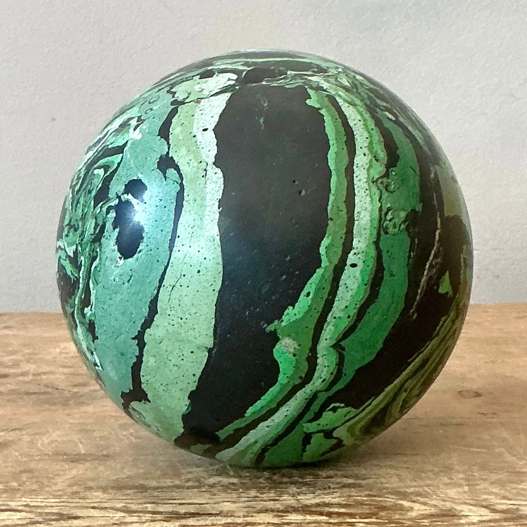 Vintage Boho Hand-Painted Scagliola Sphere — additional photo 2