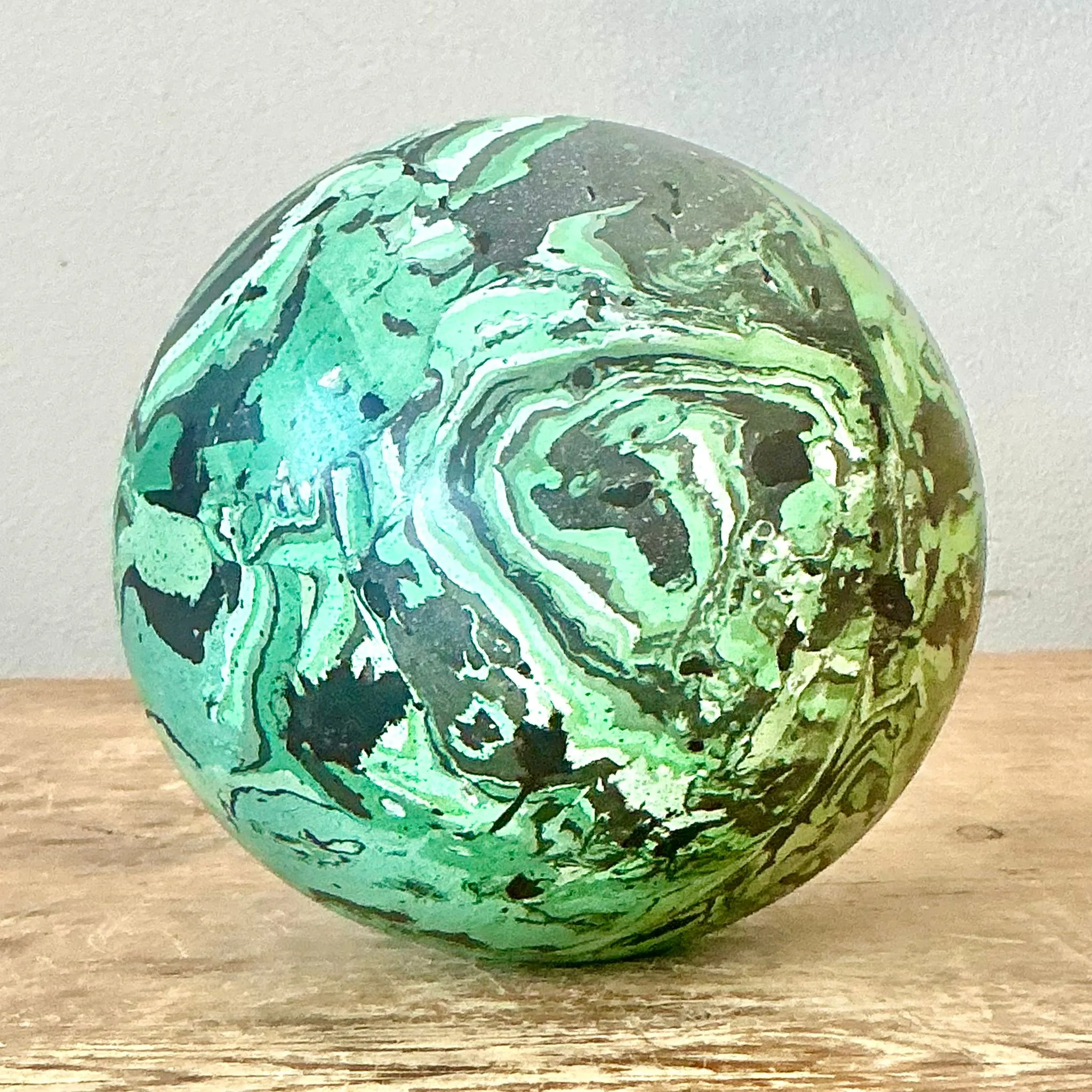 Vintage Boho Hand-Painted Scagliola Sphere — additional photo 5
