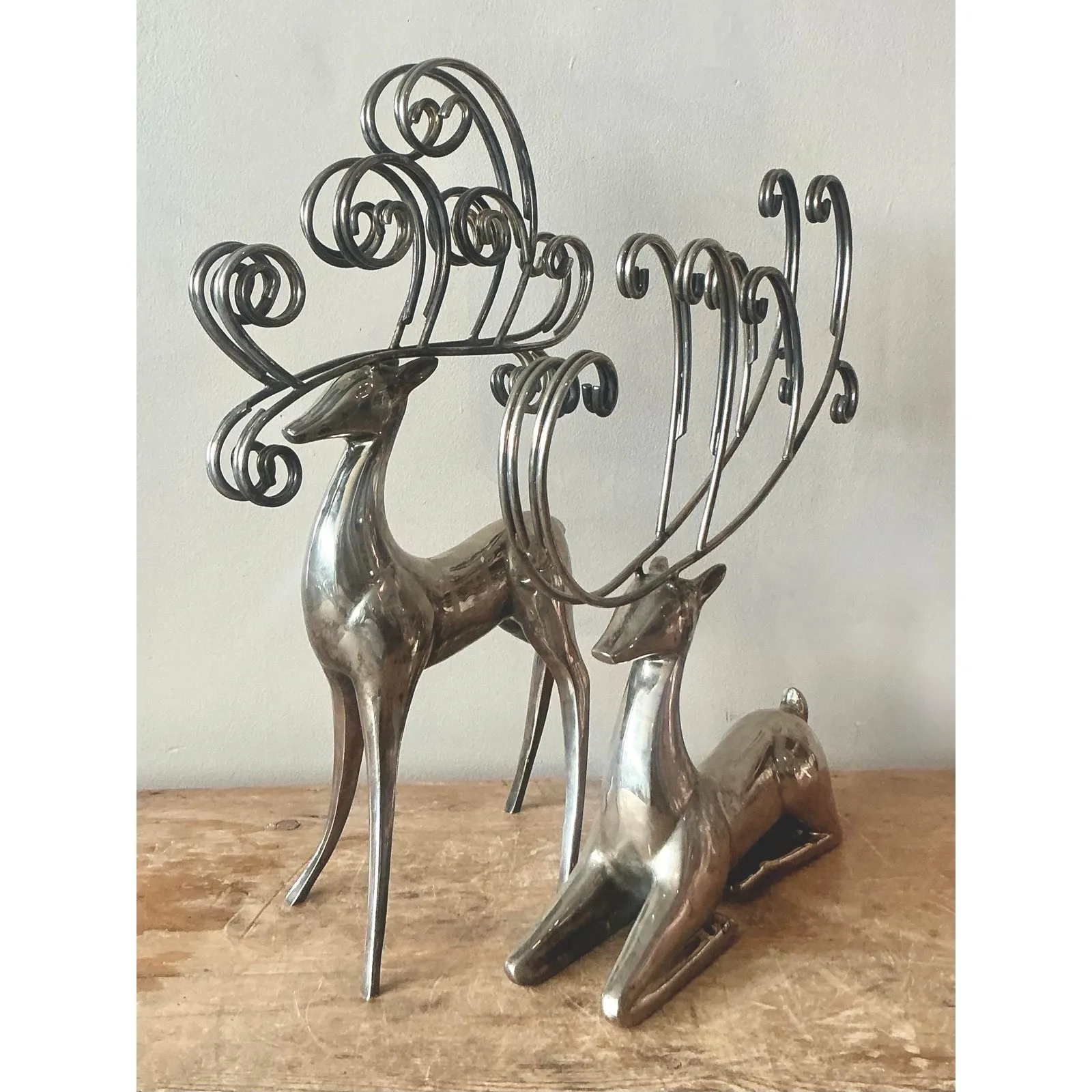 Vintage Boho Nickel Plated Reindeer - Set of 2 — additional photo 4