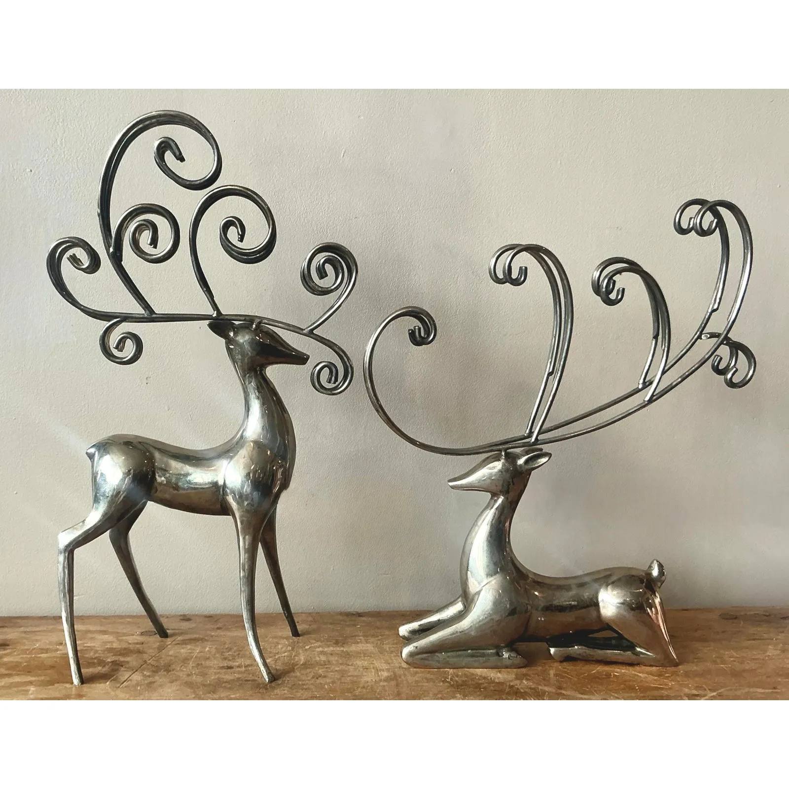 Vintage Boho Nickel Plated Reindeer - Set of 2 — additional photo 8