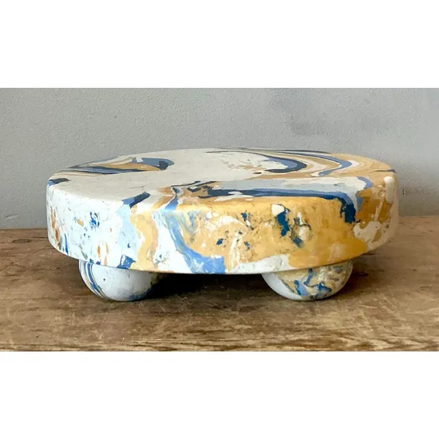 Boho Artisan Pigmented Plaster Scagliola Plinth — additional photo 5
