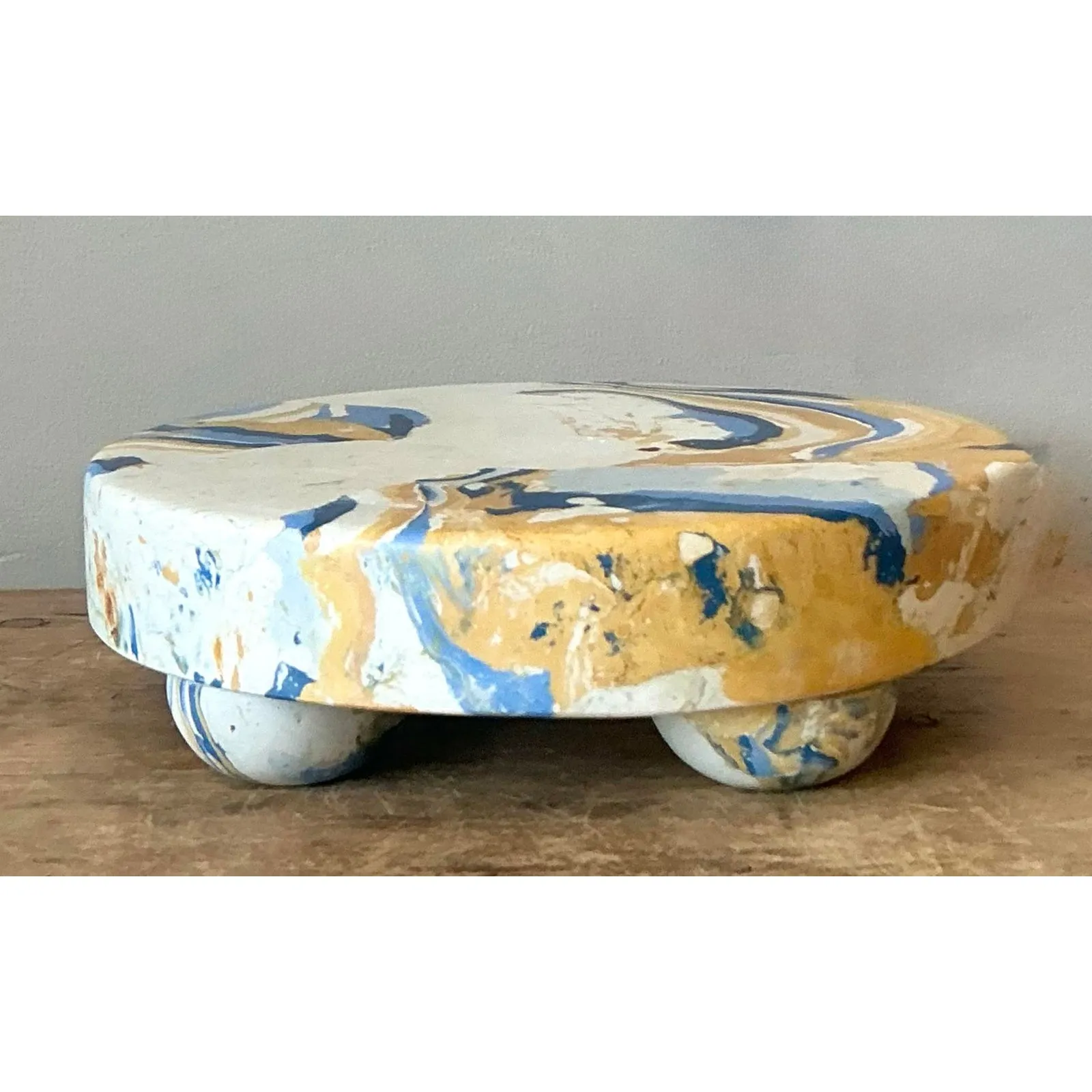 Boho Artisan Pigmented Plaster Scagliola Plinth — additional photo 7