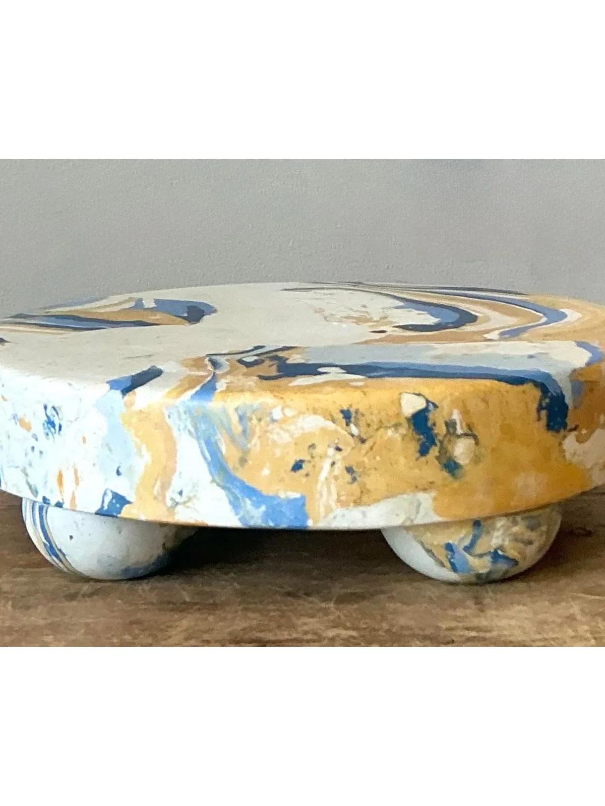 Boho Artisan Pigmented Plaster Scagliola Plinth — additional photo 6