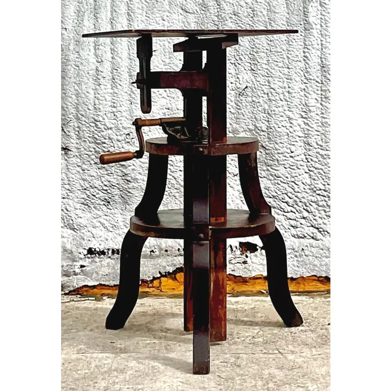 Vintage Boho Primitive Crank Pedestal — additional photo 3