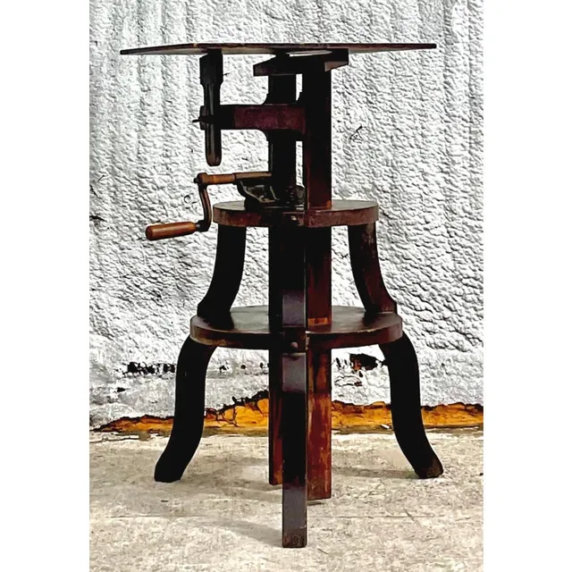 Vintage Boho Primitive Crank Pedestal — additional photo 3