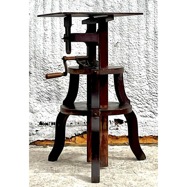 Vintage Boho Primitive Crank Pedestal — additional photo 2