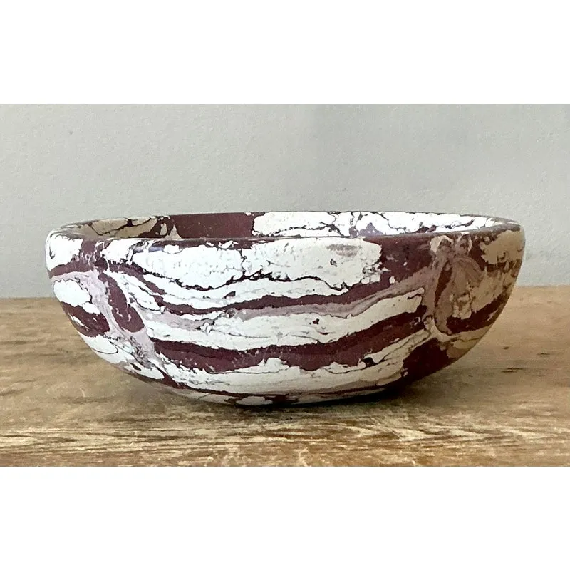 Boho Artisan Pigmented Plaster Scagliola Bowl