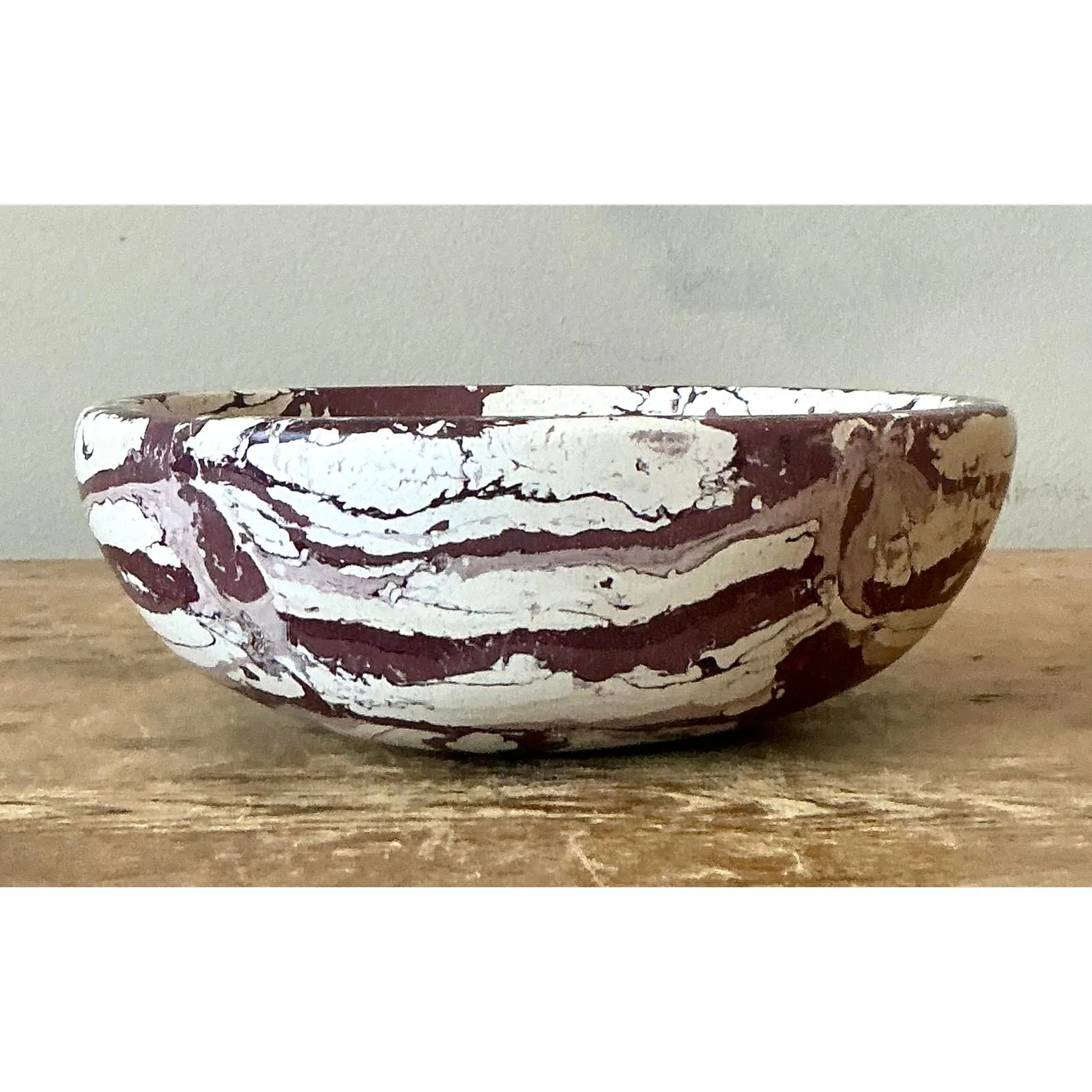 Boho Artisan Pigmented Plaster Scagliola Bowl — additional photo 3