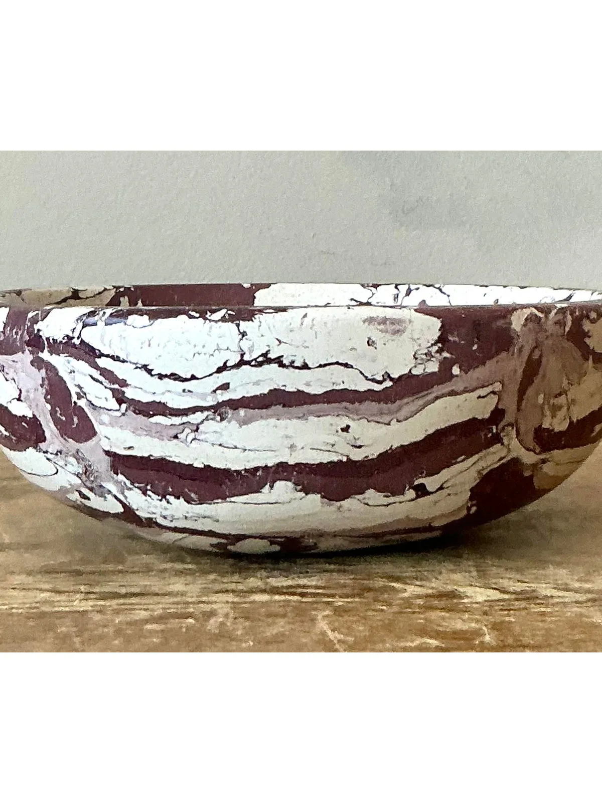 Boho Artisan Pigmented Plaster Scagliola Bowl — additional photo 2