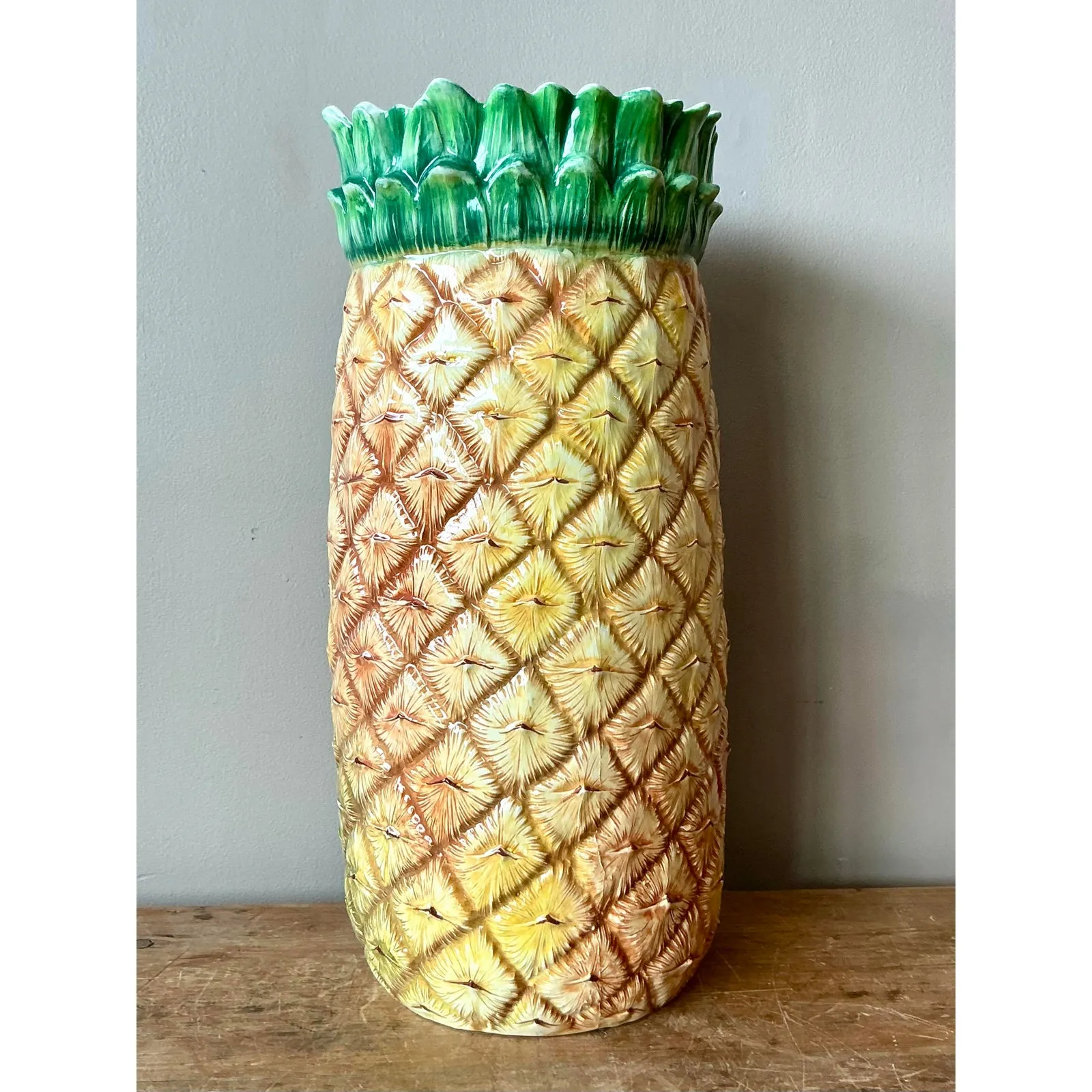 Vintage Italian Hand Painted Pineapple Umbrella Stand — additional photo 3