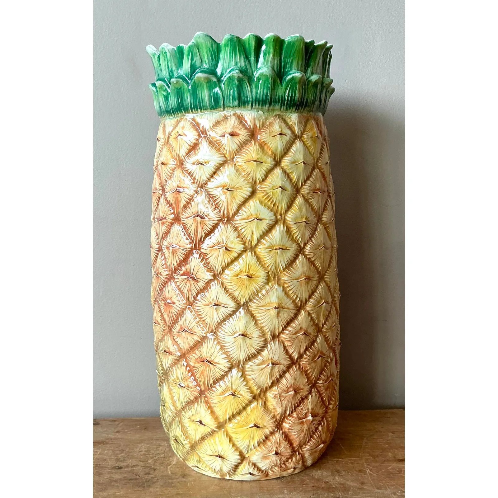 Vintage Italian Hand Painted Pineapple Umbrella Stand — additional photo 2