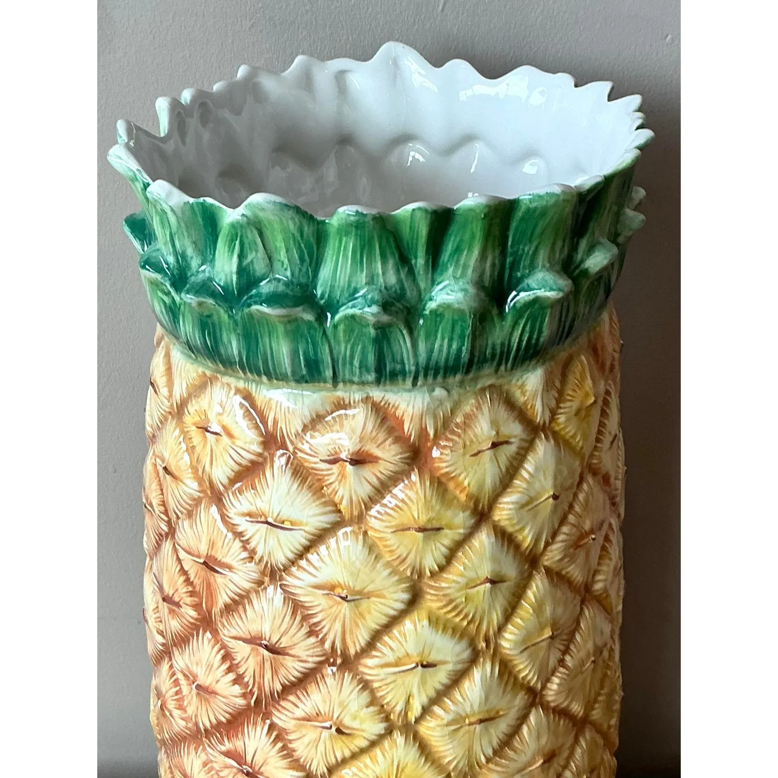 Vintage Italian Hand Painted Pineapple Umbrella Stand — additional photo 7