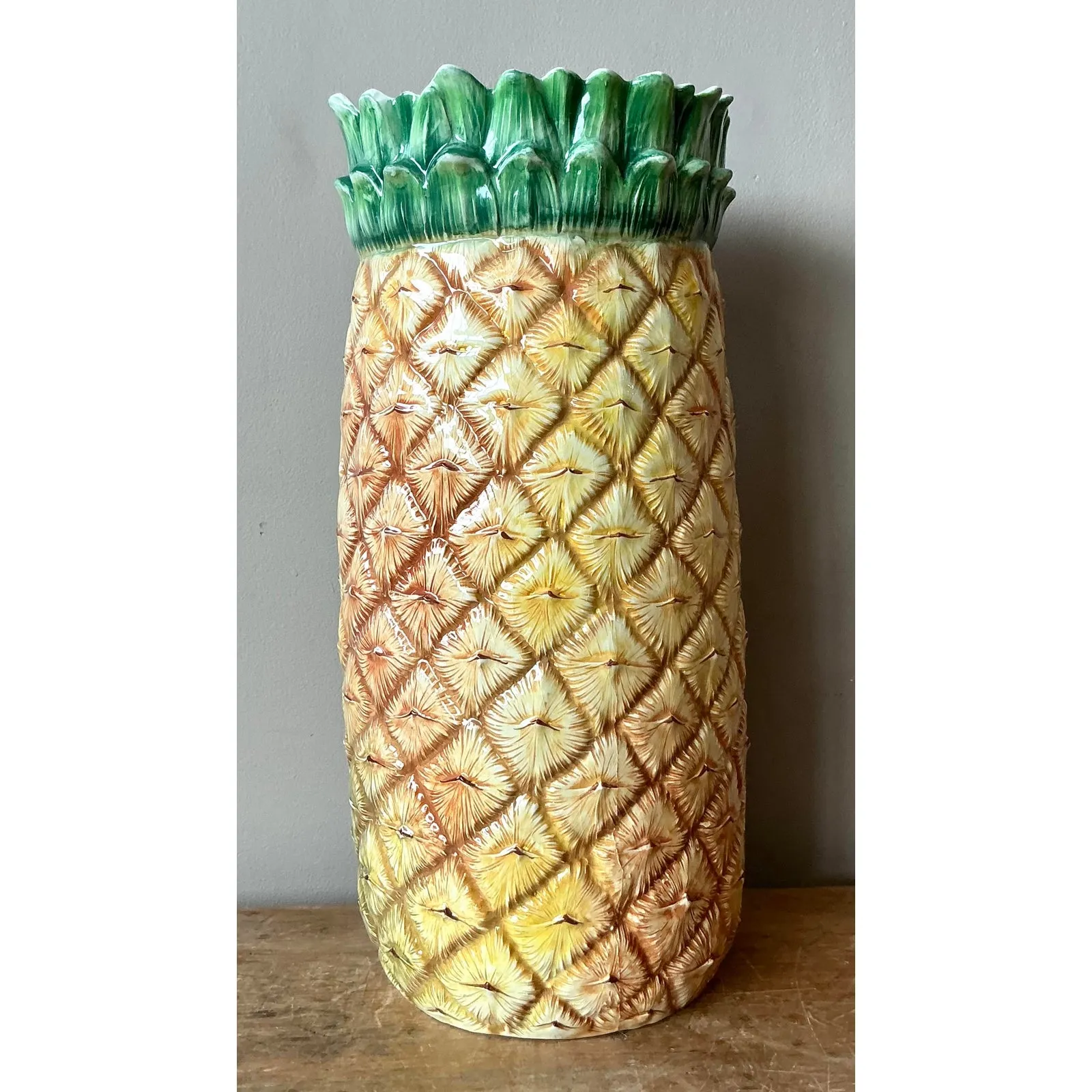 Vintage Italian Hand Painted Pineapple Umbrella Stand — additional photo 4